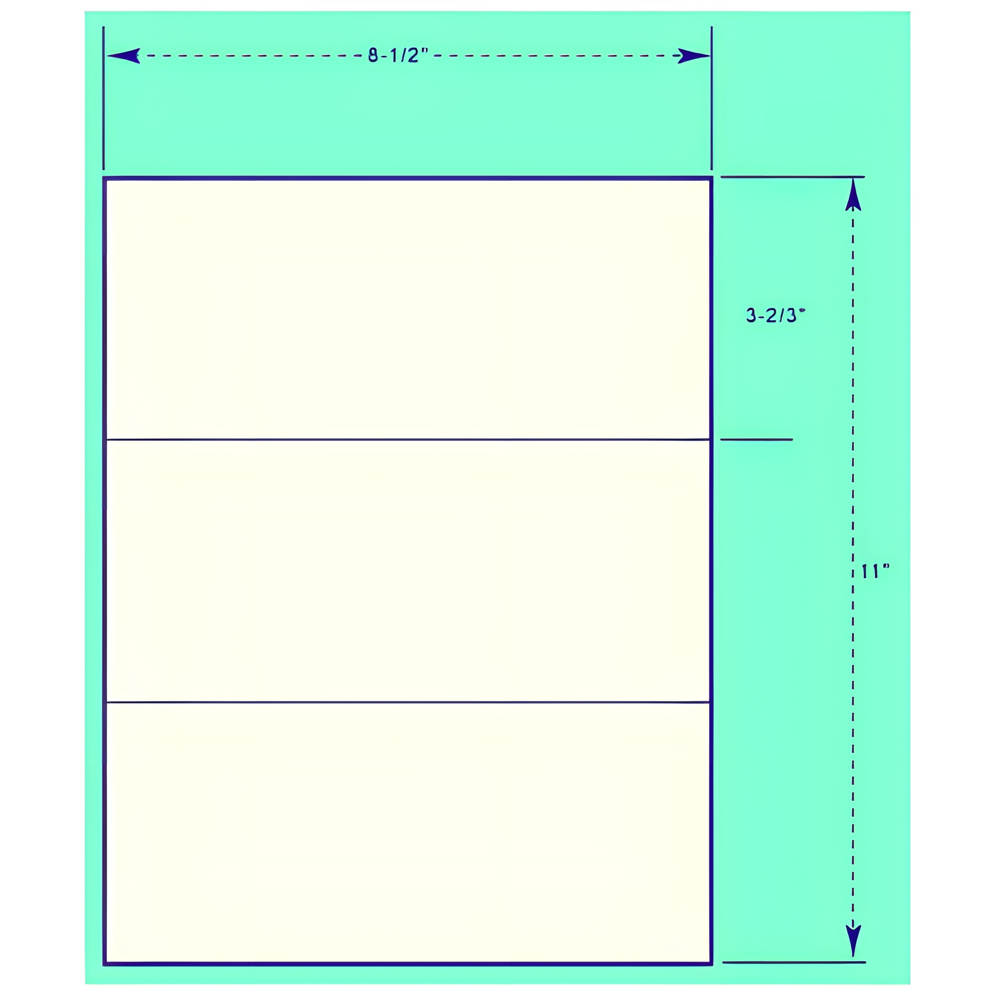 BCF 8 1/2" x 3 2/3" Laser Label [8 1/2" x 11" Sheet Size] SL85-366-3