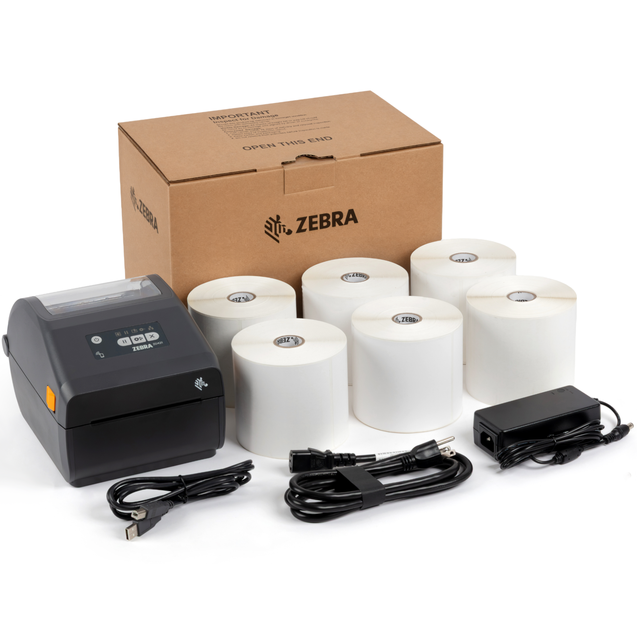 Zebra ZD421 Bundle [Desktop Printer, Labels, Service Contract] SMB-P1142887