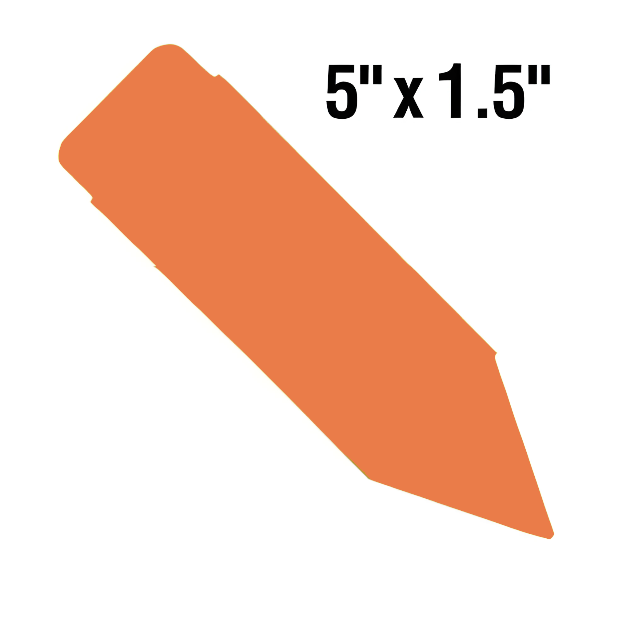 BarcodeFactory 5x1.5 Thermal Orange Pot Stakes Single Roll BAR-SP5X15-OR-EA