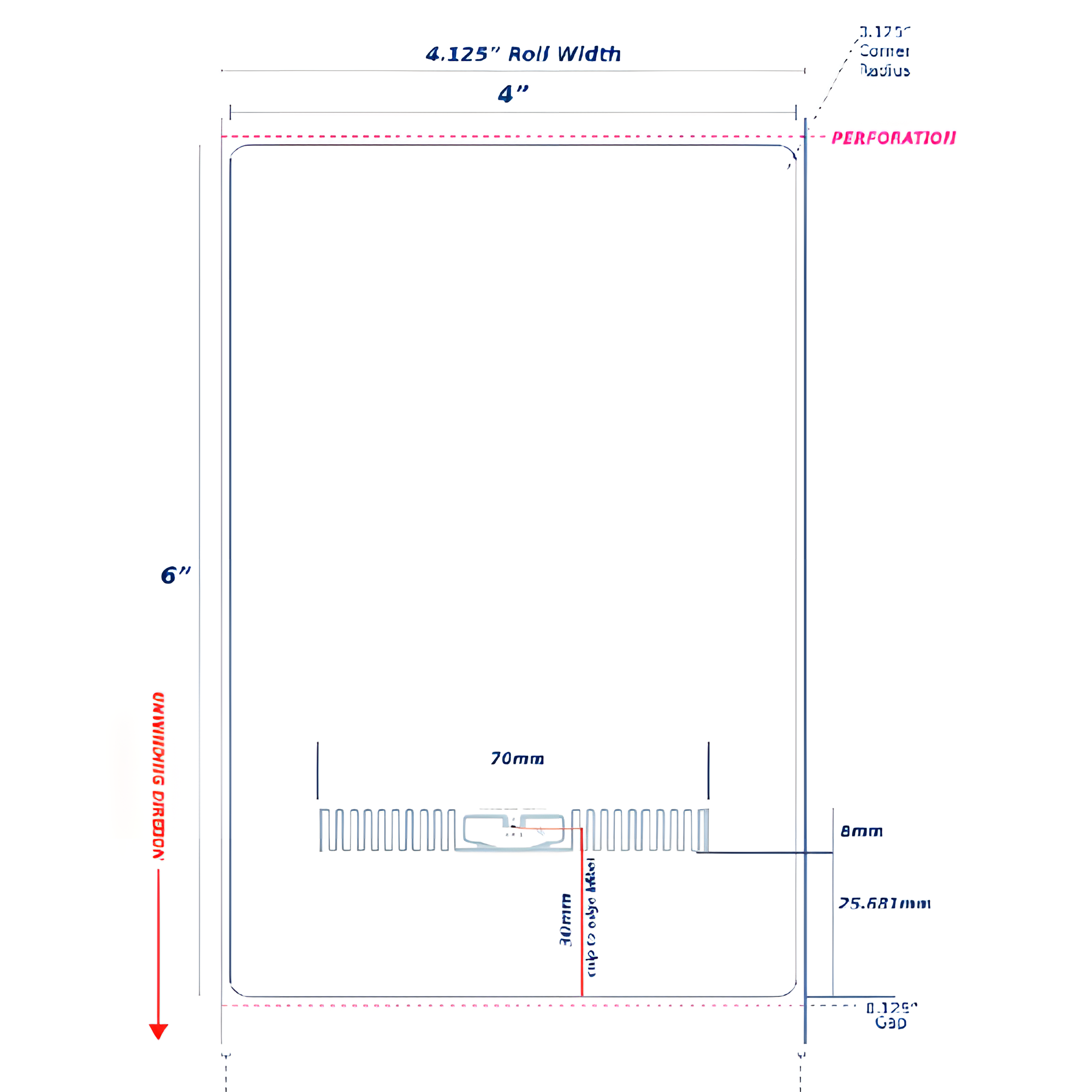 BarcodeFactory 4 x 6 EOS-430 M730 RFID Label [ARC Approved] TT46-P-RFID-EOS430-BAR