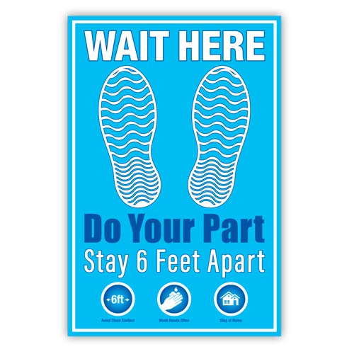 12" x 18" Social Distancing Floor Stickers 12X18FLOOR-2