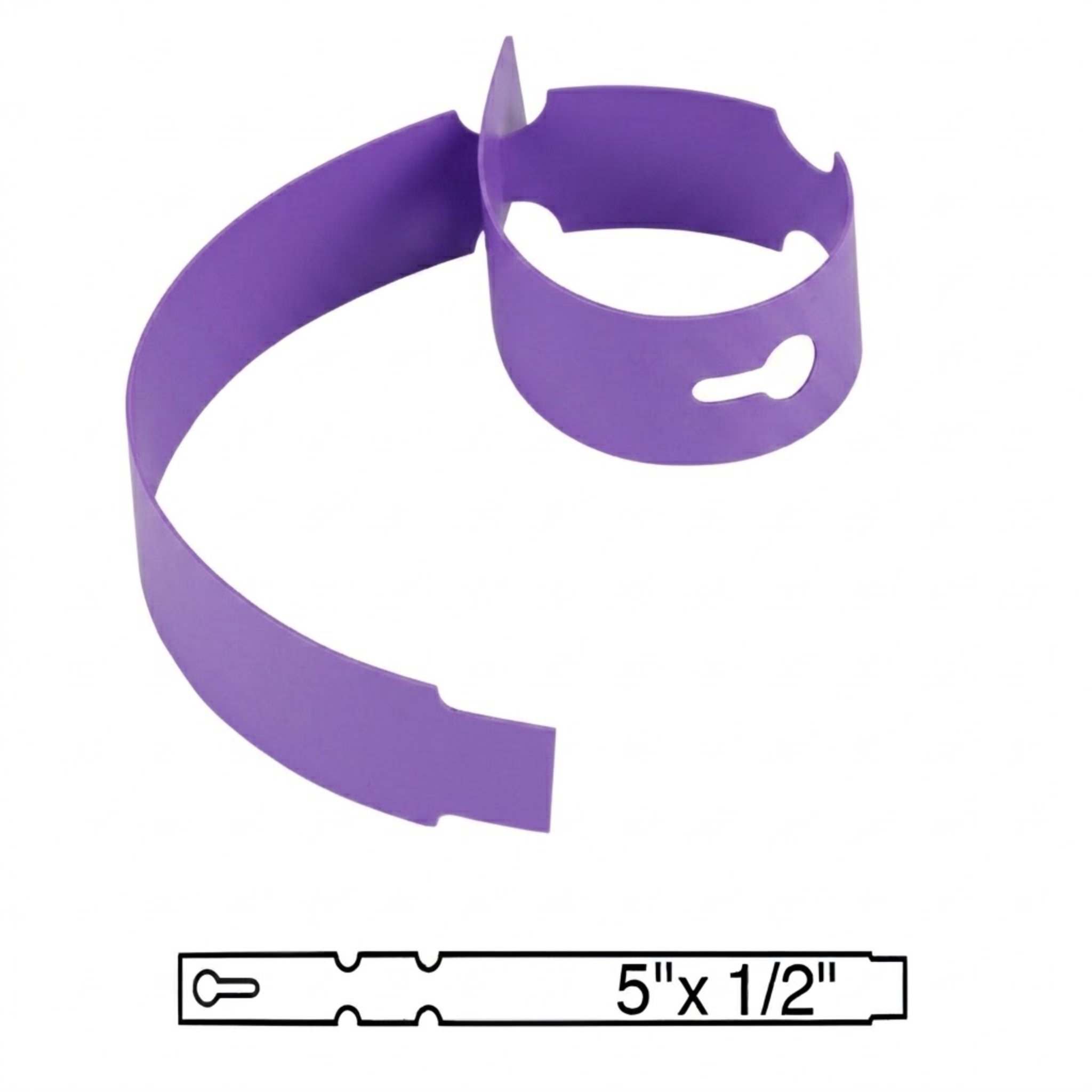 BarcodeFactory 5x0.5 Thermal Purple Tree Wrap Tags  [Non-Perforated] BAR-WP5X05-PU-EA