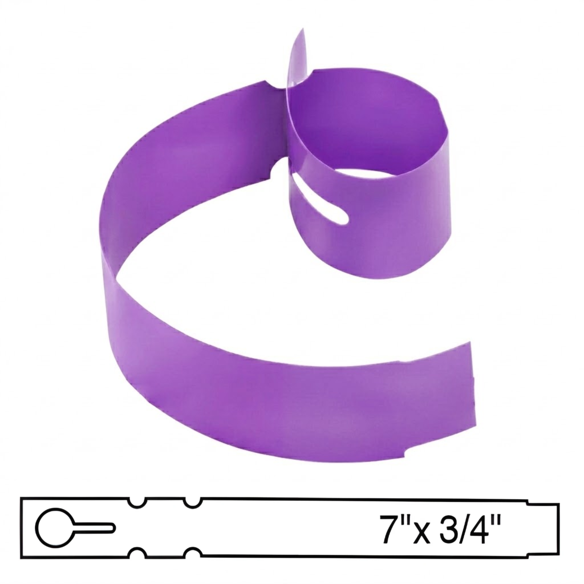 BarcodeFactory 7x0.75 Thermal Purple Tree Wrap Tags [Non-Perforated] BAR-WP7X07-PU-EA