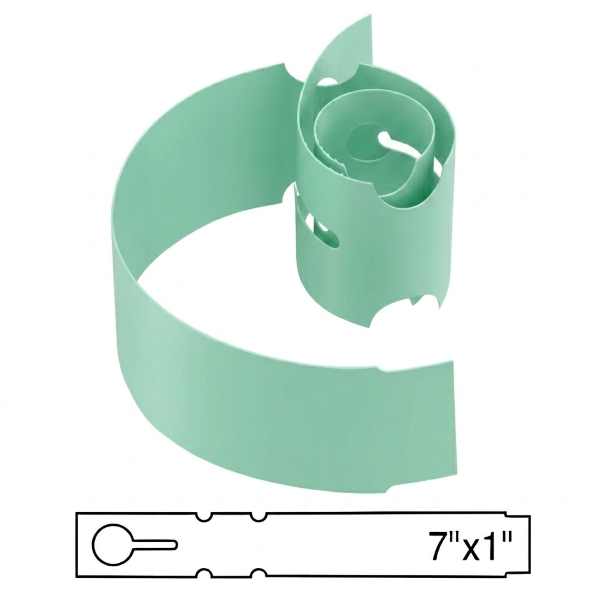 BarcodeFactory 7x1 Thermal Mint Tree Wrap Tags [Non-Perforated] BAR-WP7X1-MT