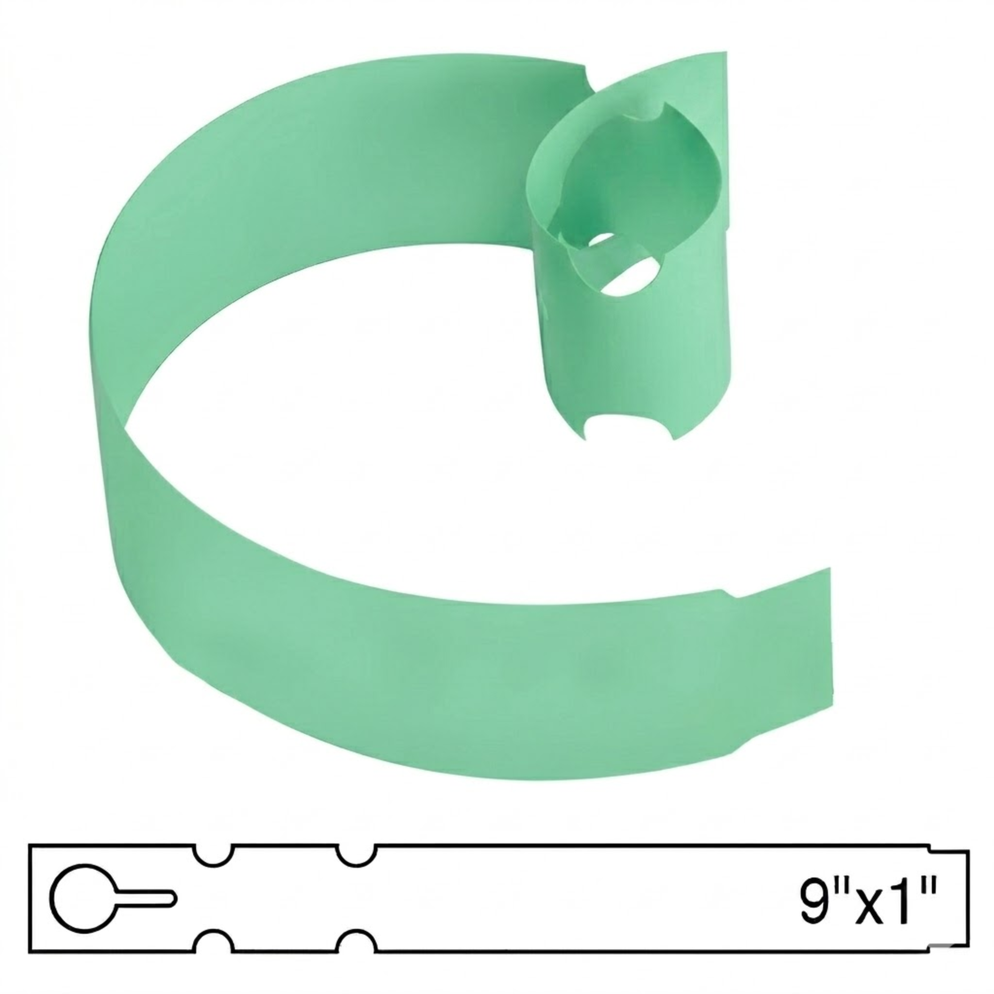 BarcodeFactory 9x1 Thermal Mint Tree Wrap Tags [Non-Perforated] BAR-WP9X1-MT