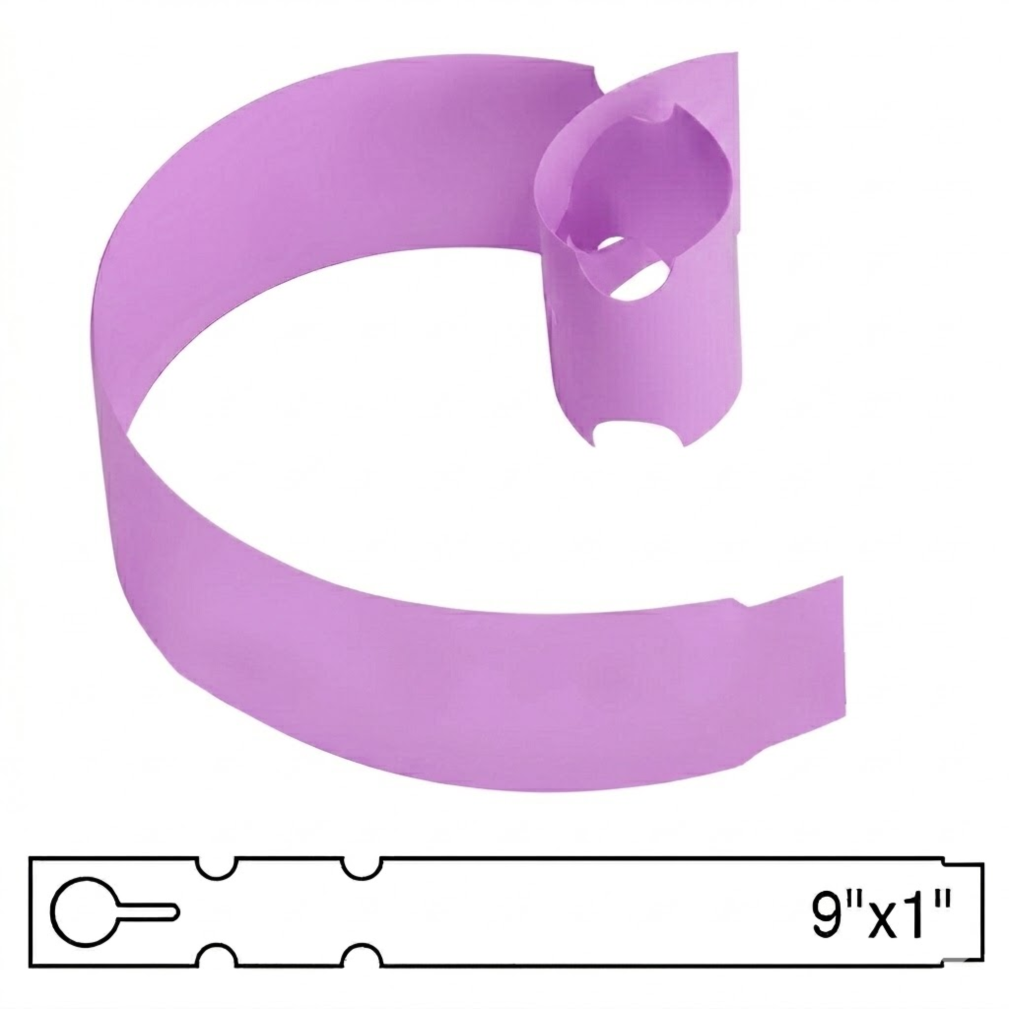 BarcodeFactory 9x1 Thermal Purple Tree Wrap Tags [Non-Perforated] BAR-WP9X1-PU