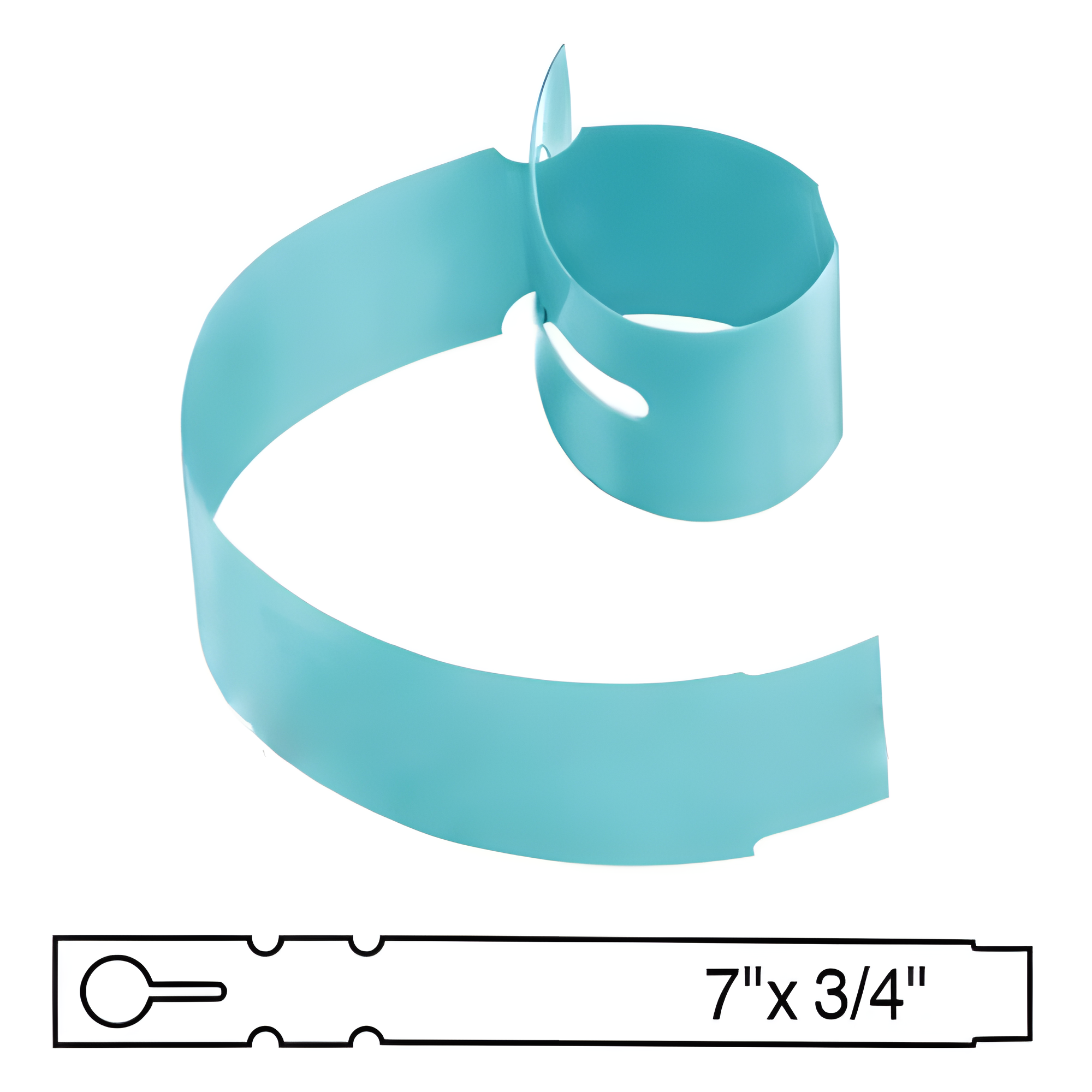 BarcodeFactory 7x0.75 Thermal Blue Tree Wrap Tags [Non-Perforated] BAR-WP7X07-BL-EA