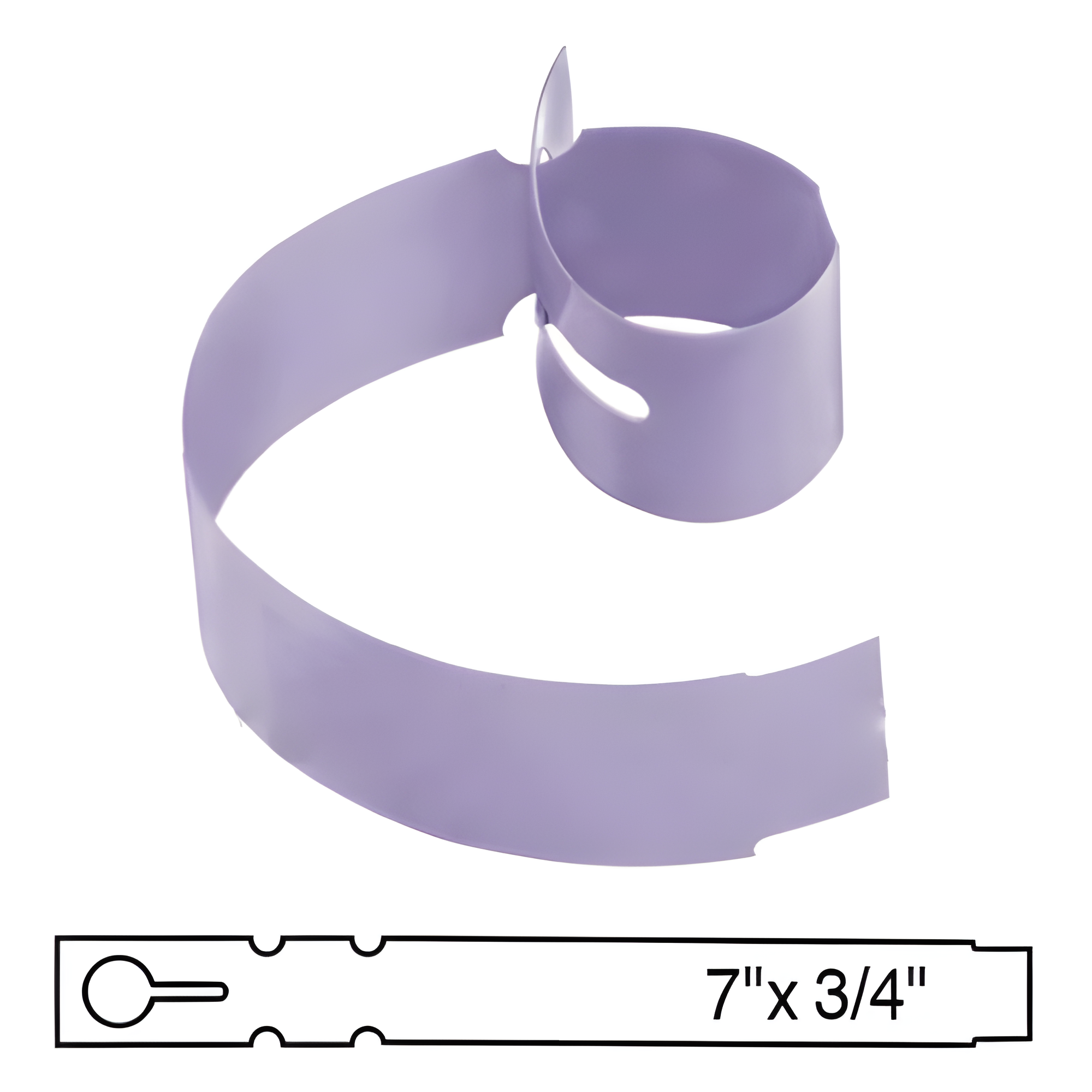 BarcodeFactory 7x0.75 Thermal Lavender Tree Wrap Tags [Non-Perforated] BAR-WP7X07-LA-EA