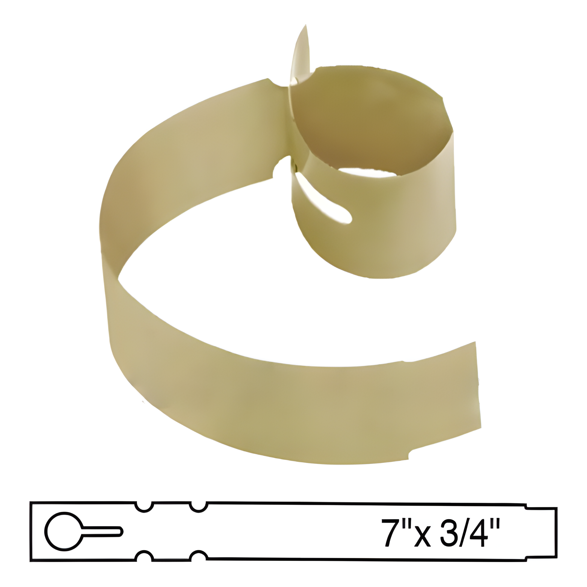 BarcodeFactory 7x0.75 Thermal Tan Tree Wrap Tags [Non-Perforated] BAR-WP7X07-TN-EA