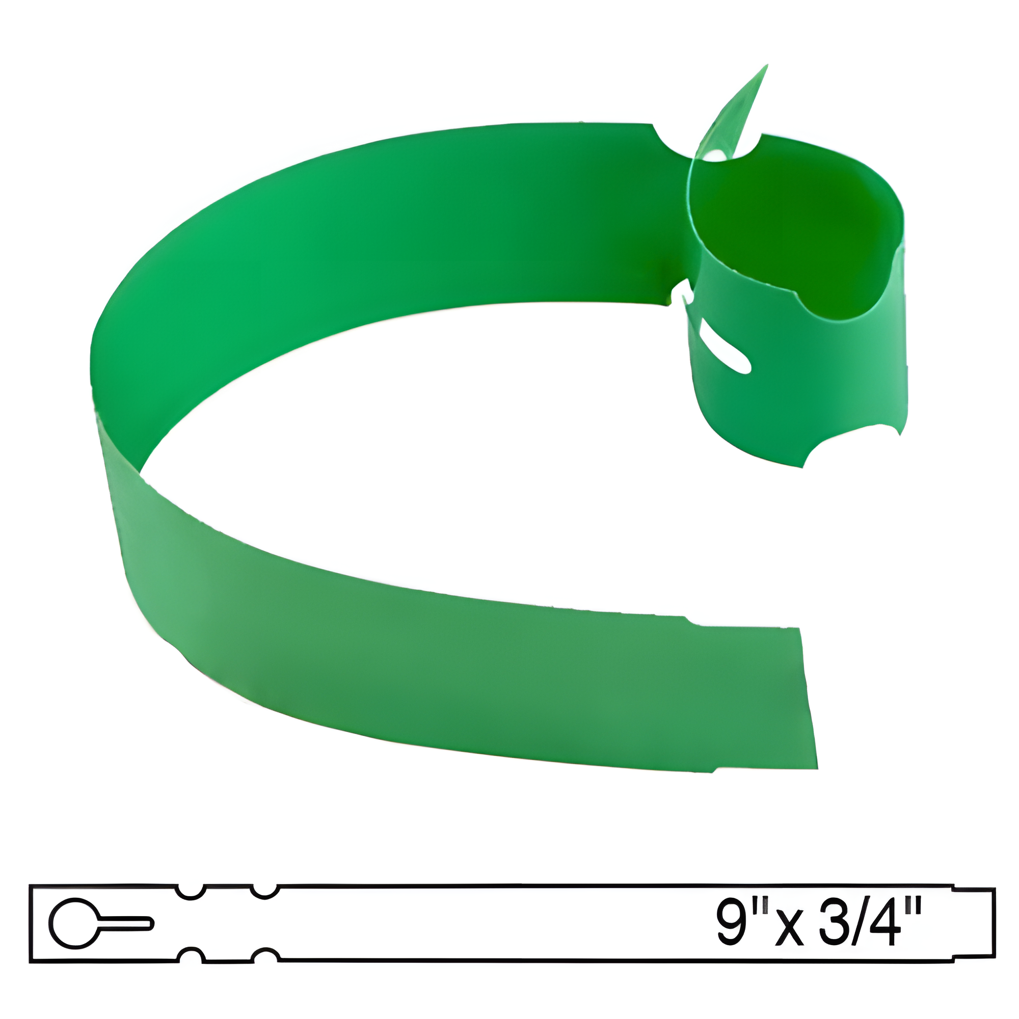 BarcodeFactory 9x0.75 Thermal Green Tree Wrap Tags [Non-Perforated] BAR-WP9X07-GR