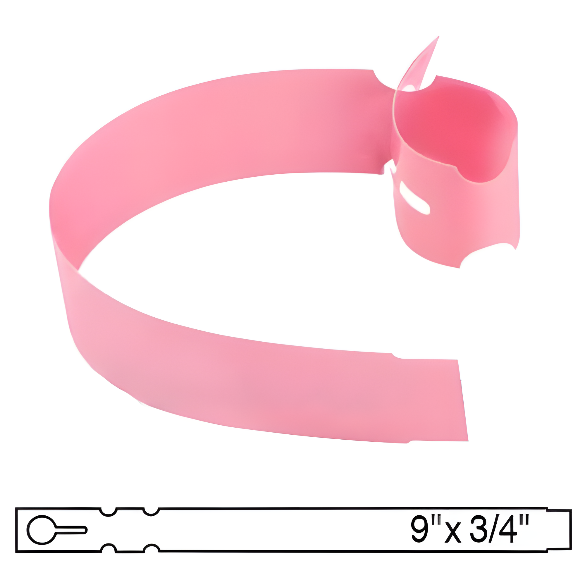 BarcodeFactory 9x0.75 Thermal Pink Tree Wrap Tags [Non-Perforated] BAR-WP9X07-PK