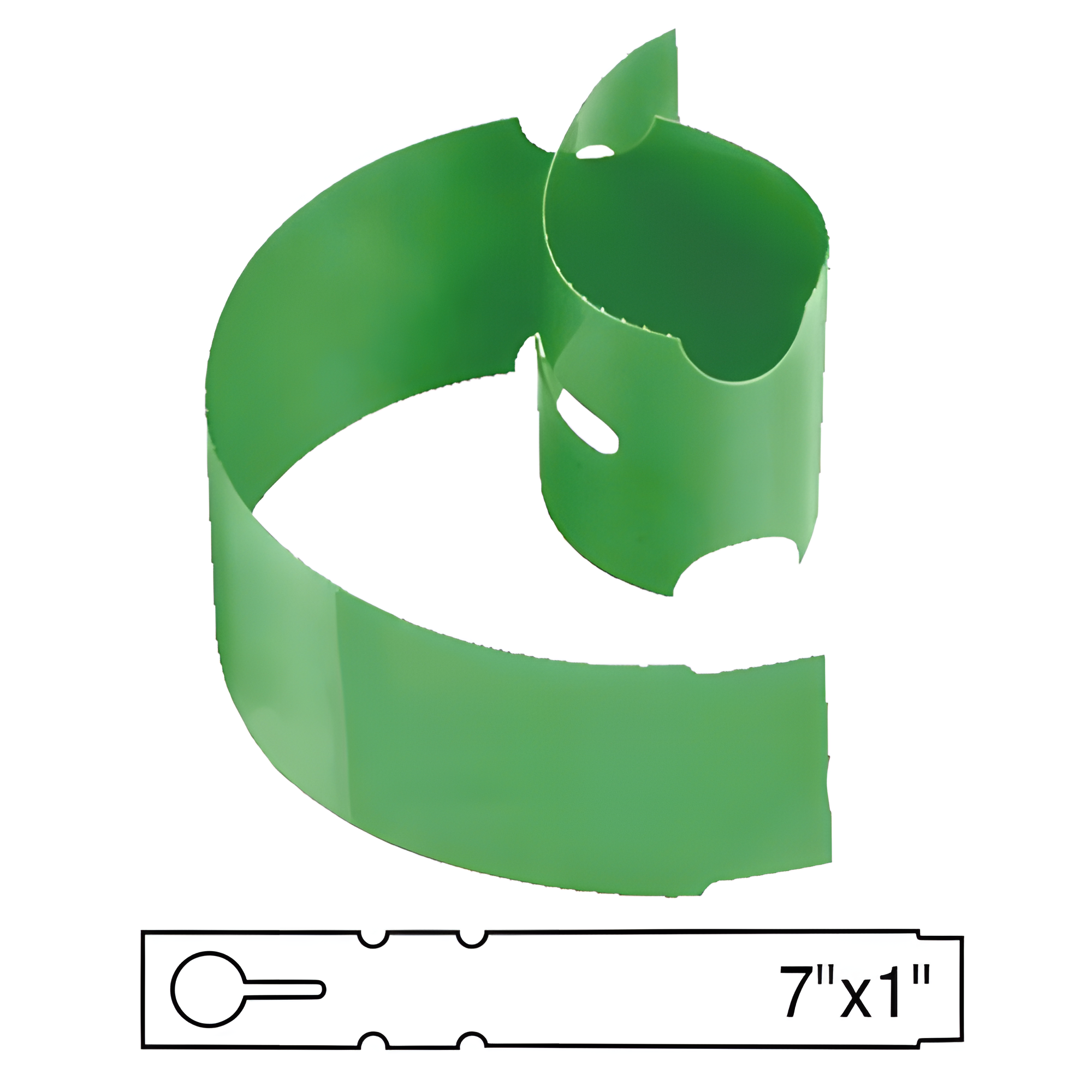 BarcodeFactory 7x1 Thermal Green Tree Wrap Tags [Non-Perforated] BAR-WP7X1-GR