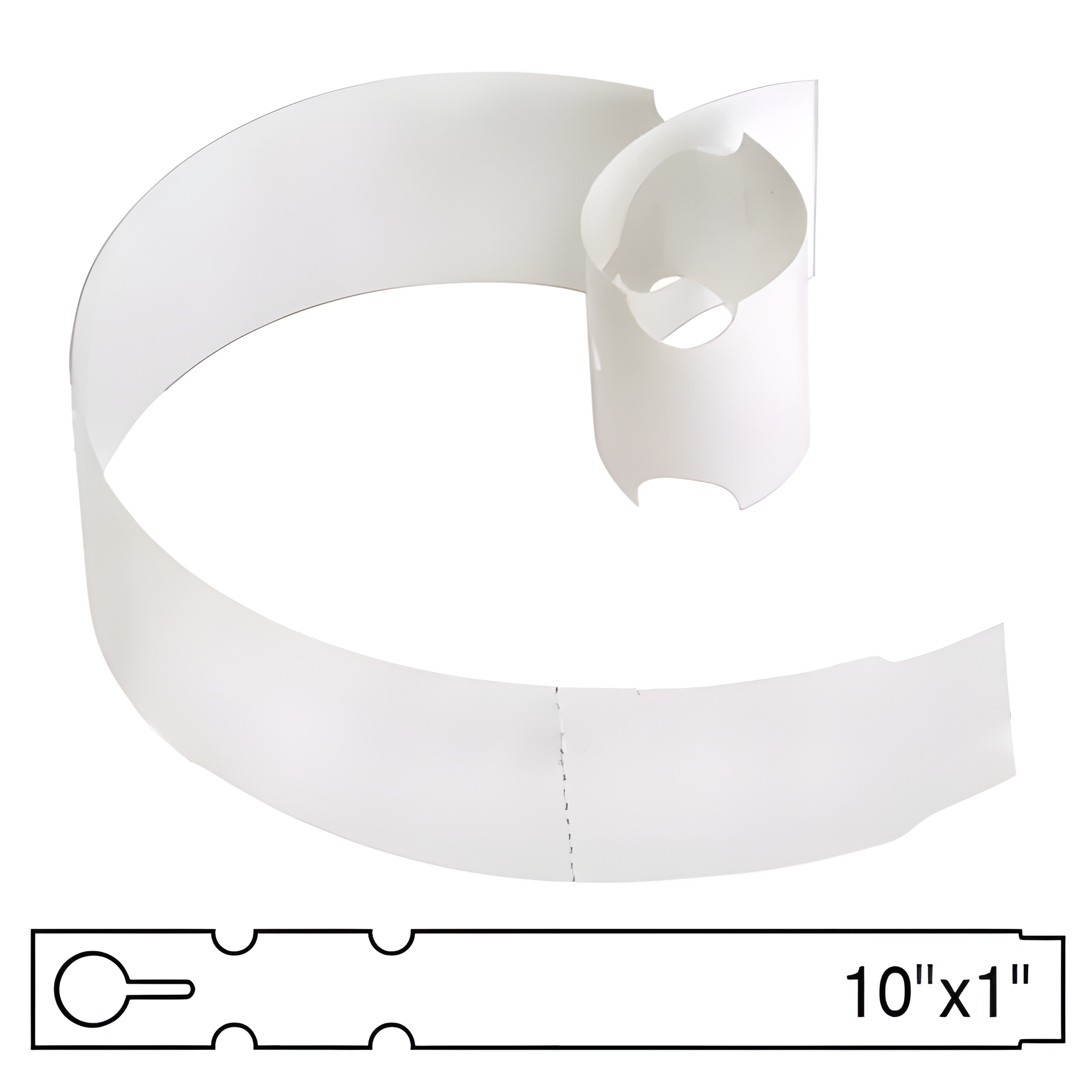 BarcodeFactory 10x1 Thermal White Tree Wrap Tags [Perforated] BAR-EP10X1X5P-WH