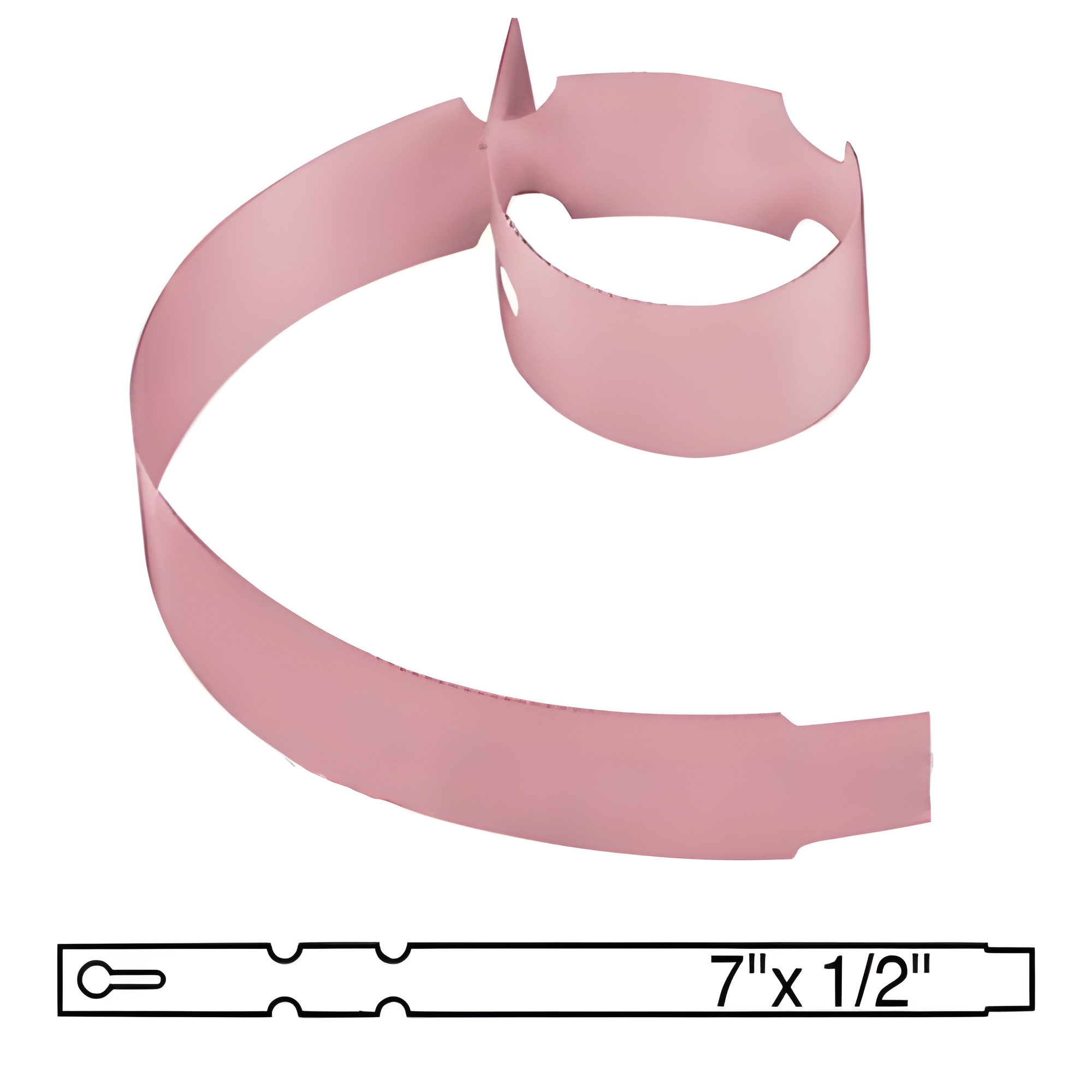 BarcodeFactory 7x0.5 Thermal Pink Tree Wrap Tags [Non-Perforated] BAR-WP7X05-PK