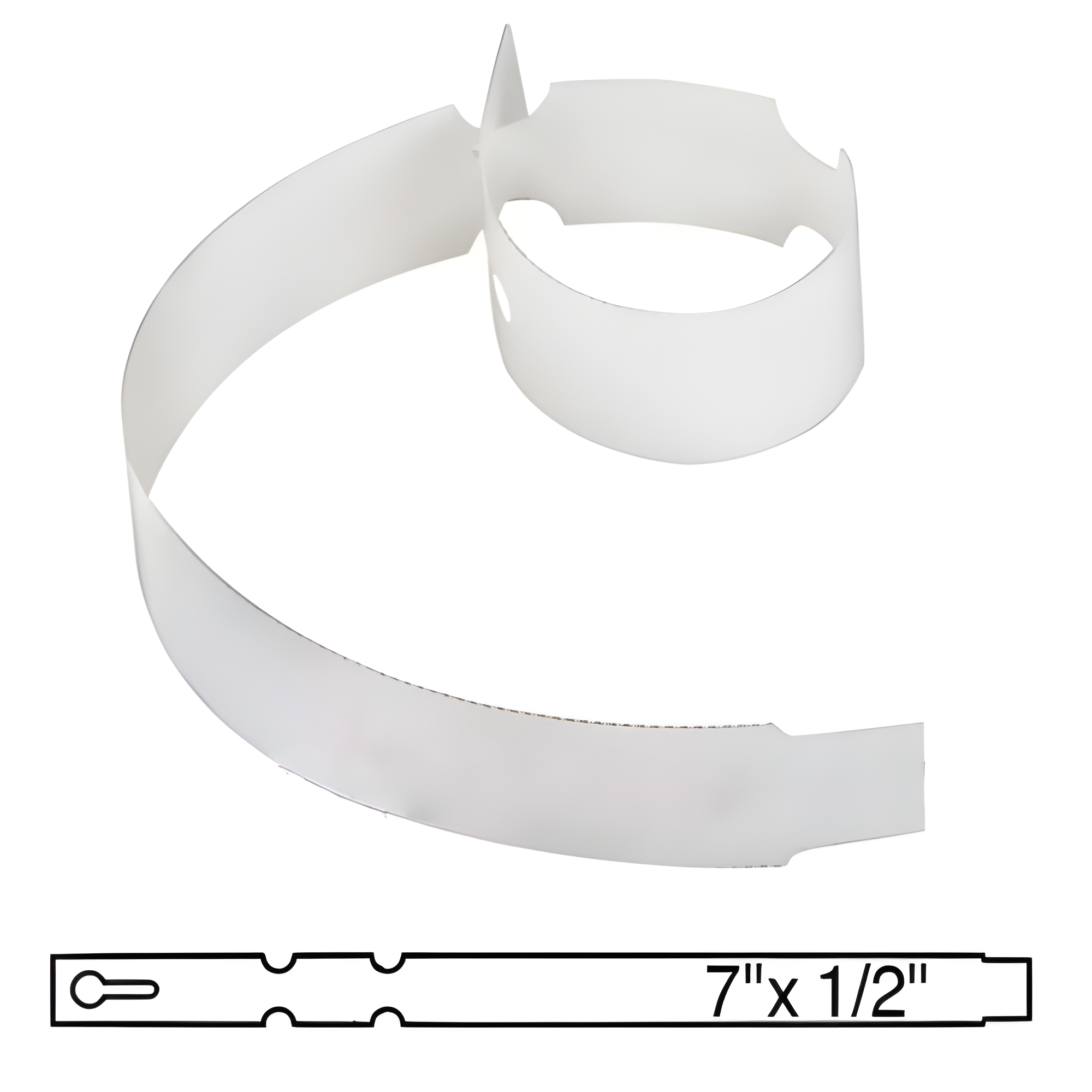 BarcodeFactory 7x0.5 Thermal White Tree Wrap Tags [Non-Perforated] BAR-WP7X05-WH