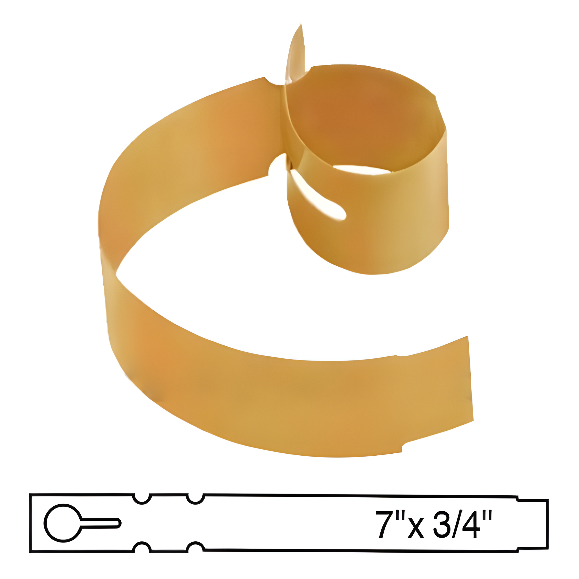 BarcodeFactory 7x0.75 Thermal Gold Tree Wrap Tags [Non-Perforated] BAR-WP7X07-GO-EA
