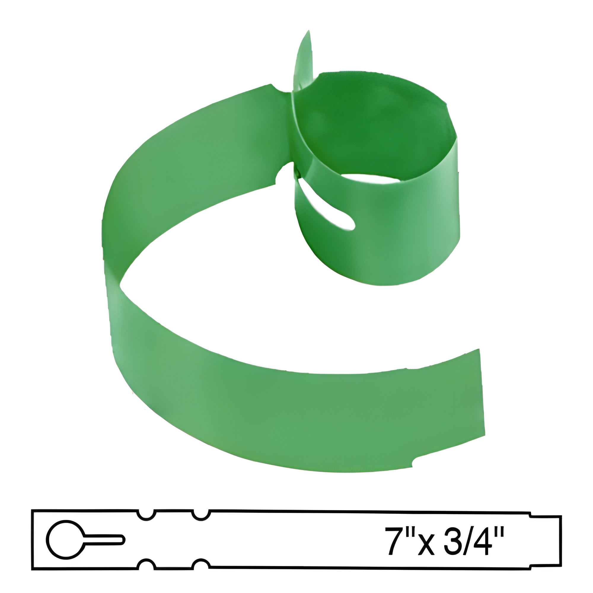 BarcodeFactory 7x0.75 Thermal Green Tree Wrap Tags [Non-Perforated] BAR-WP7X07-GR-EA