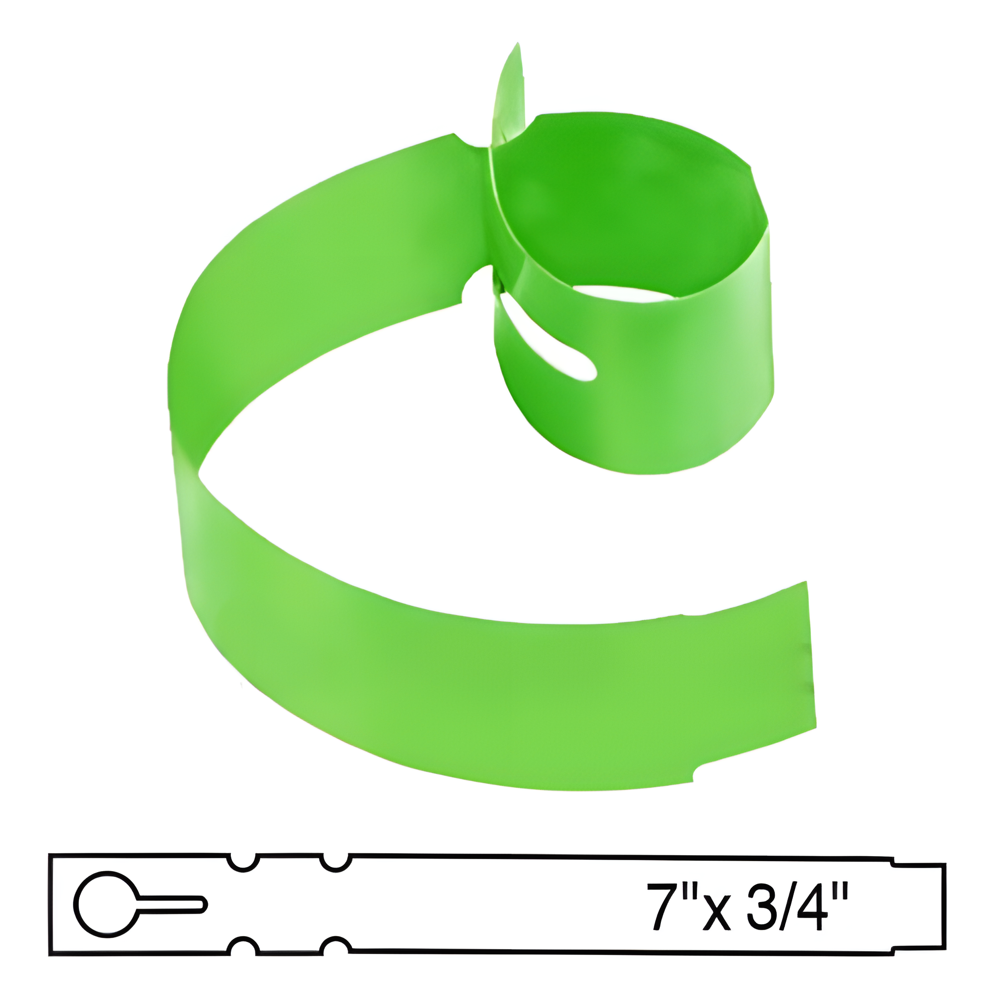 BarcodeFactory 7x0.75 Thermal Lime Tree Wrap Tags [Non-Perforated] BAR-WP7X07-LM-EA