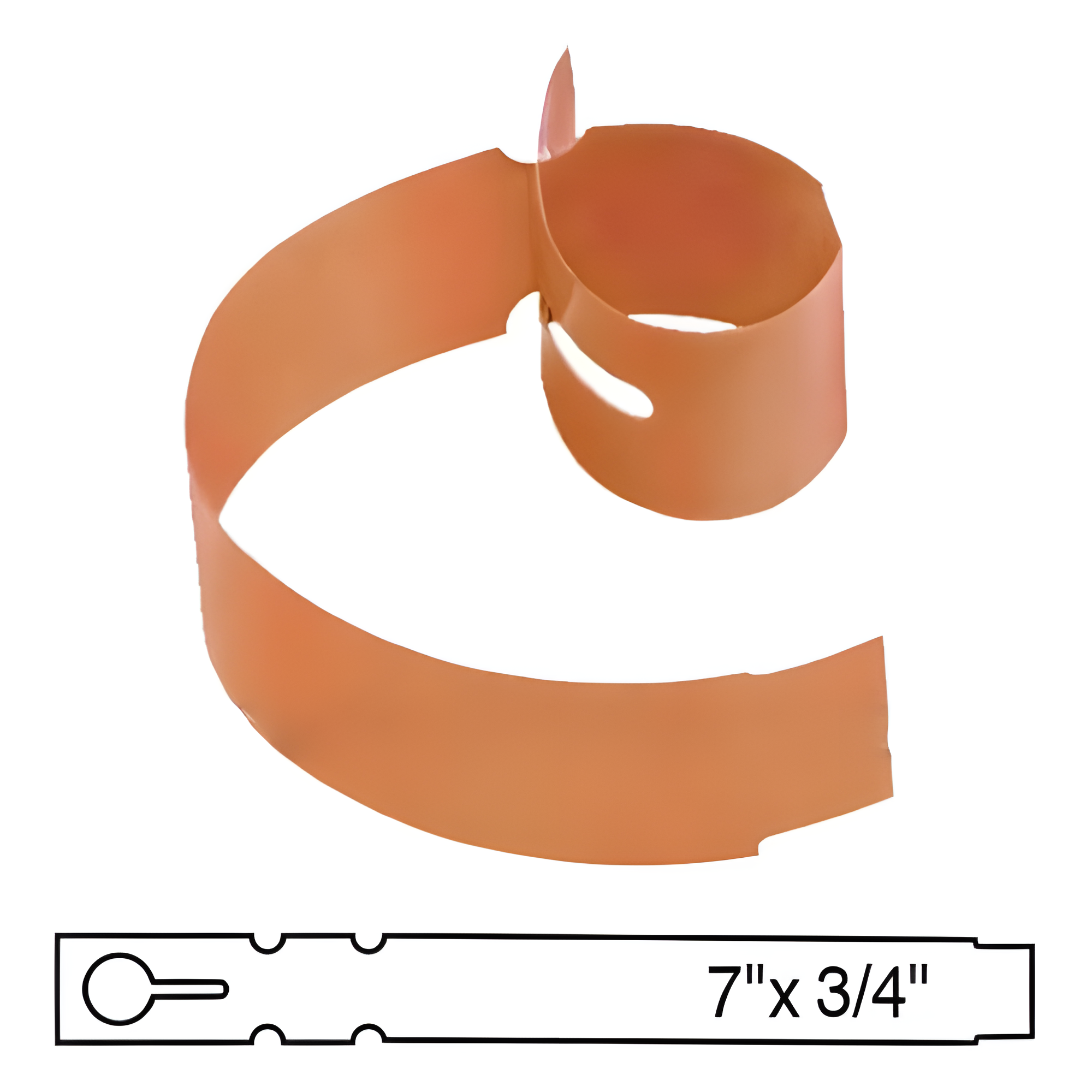 BarcodeFactory 7x0.75 Thermal Orange Tree Wrap Tags [Non-Perforated] BAR-WP7X07-OR-EA