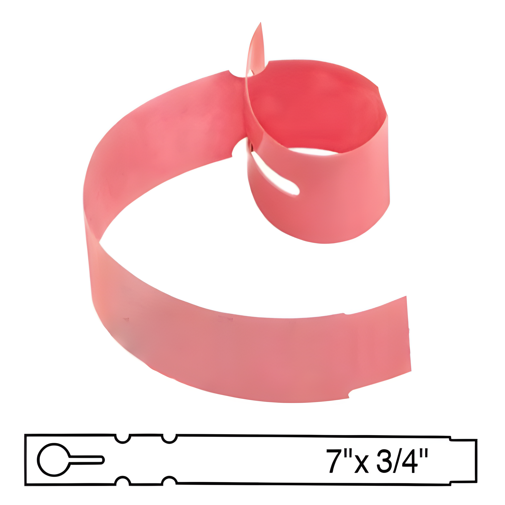 BarcodeFactory 7x0.75 Thermal Pink Tree Wrap Tags [Non-Perforated] BAR-WP7X07-PK-EA