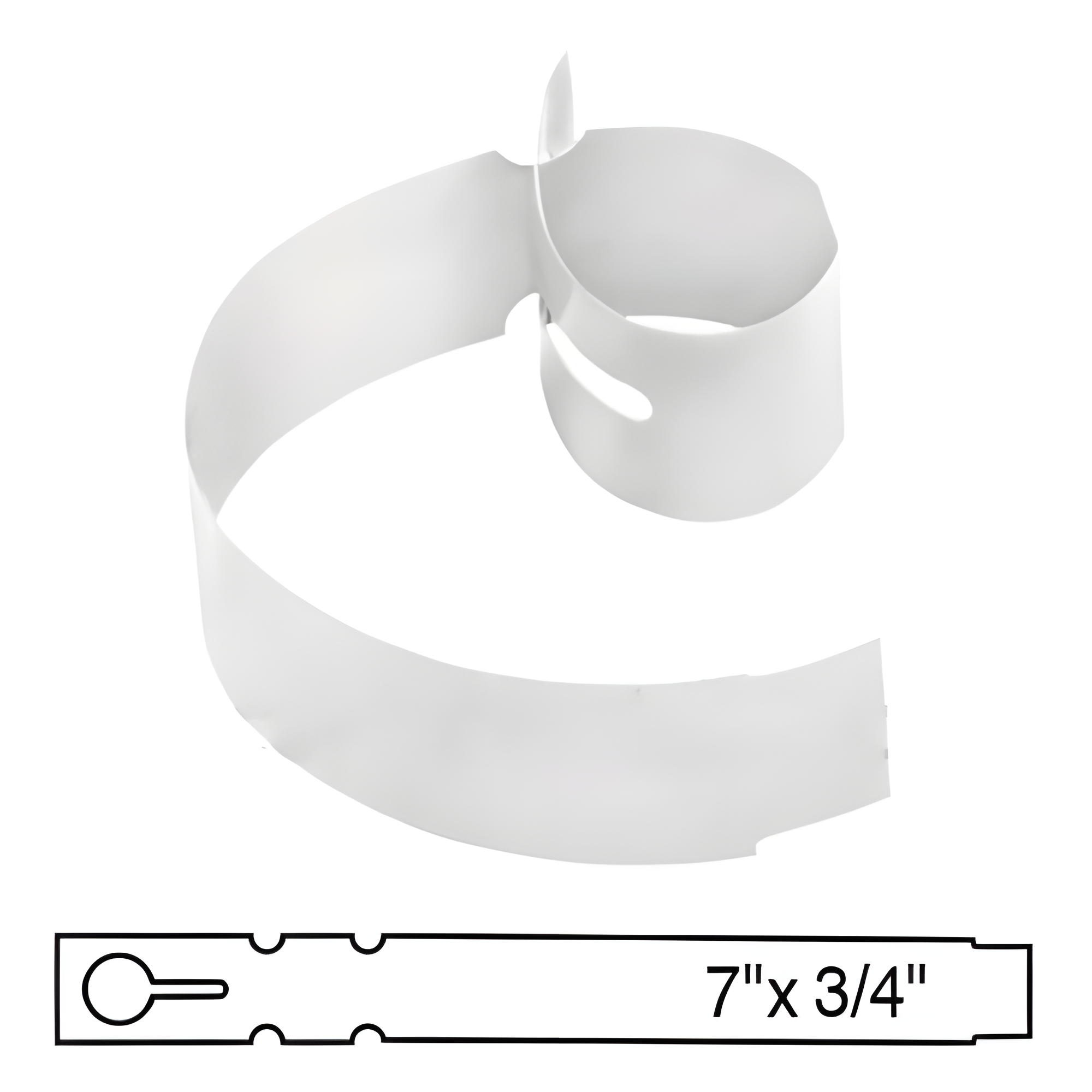 BarcodeFactory 7x0.75 Thermal White Tree Wrap Tags [Non-Perforated] BAR-WP7X07-WH-EA