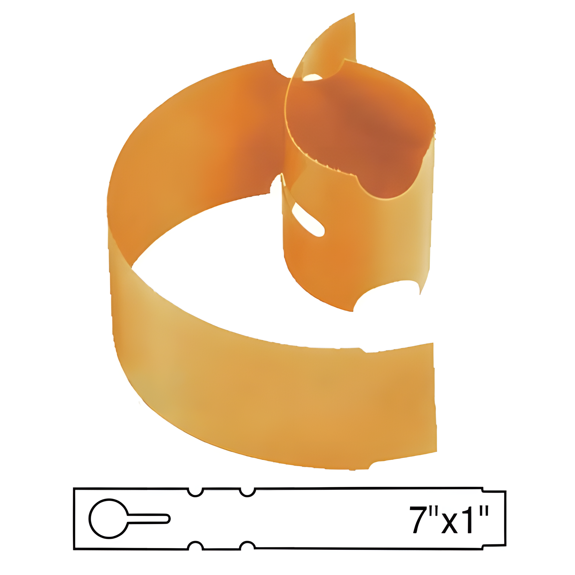 BarcodeFactory 7x1 Thermal Orange Tree Wrap Tags [Non-Perforated] BAR-WP7X1-OR