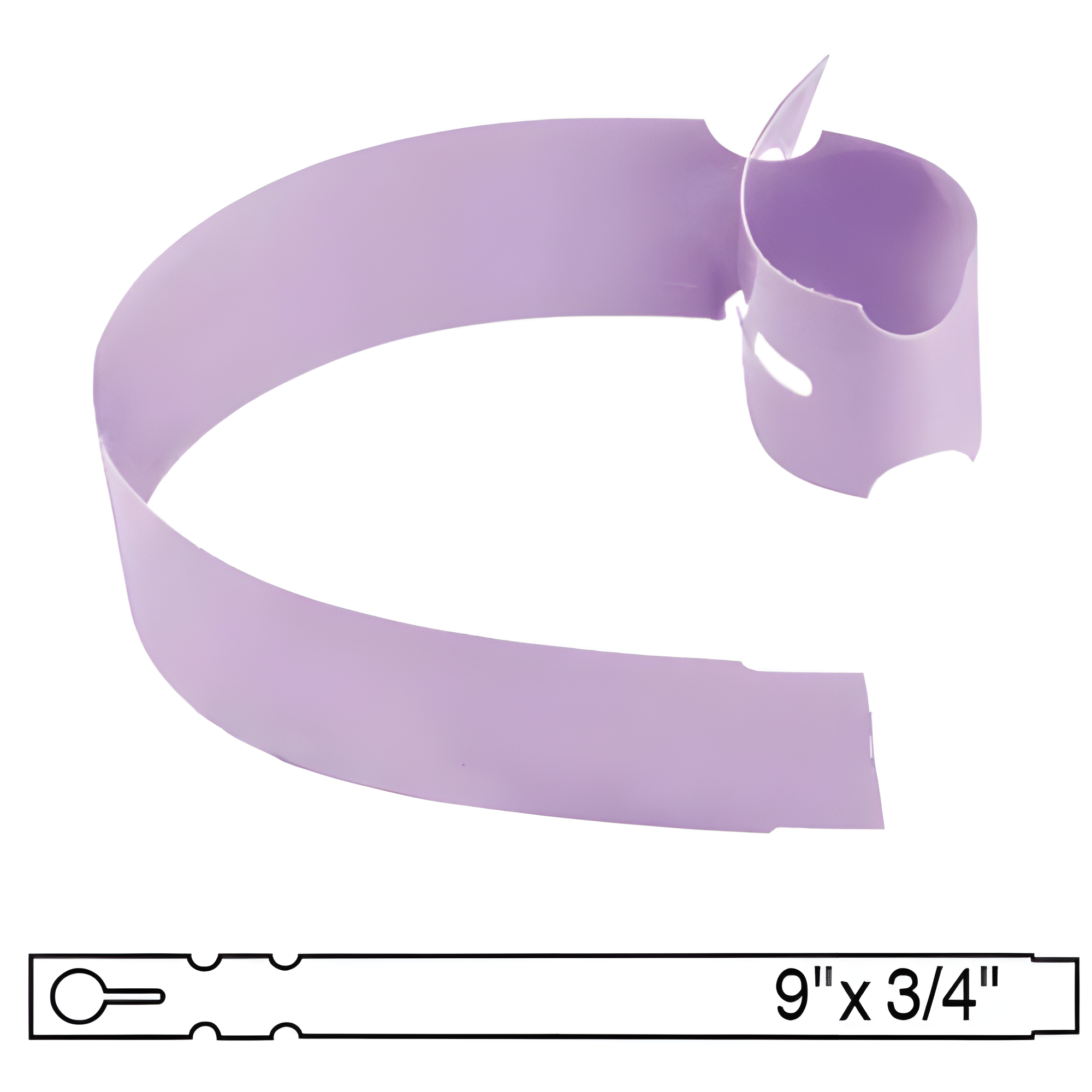 BarcodeFactory 9x0.75 Thermal Lavender Tree Wrap Tags [Non-Perforated] BAR-WP9X07-LA