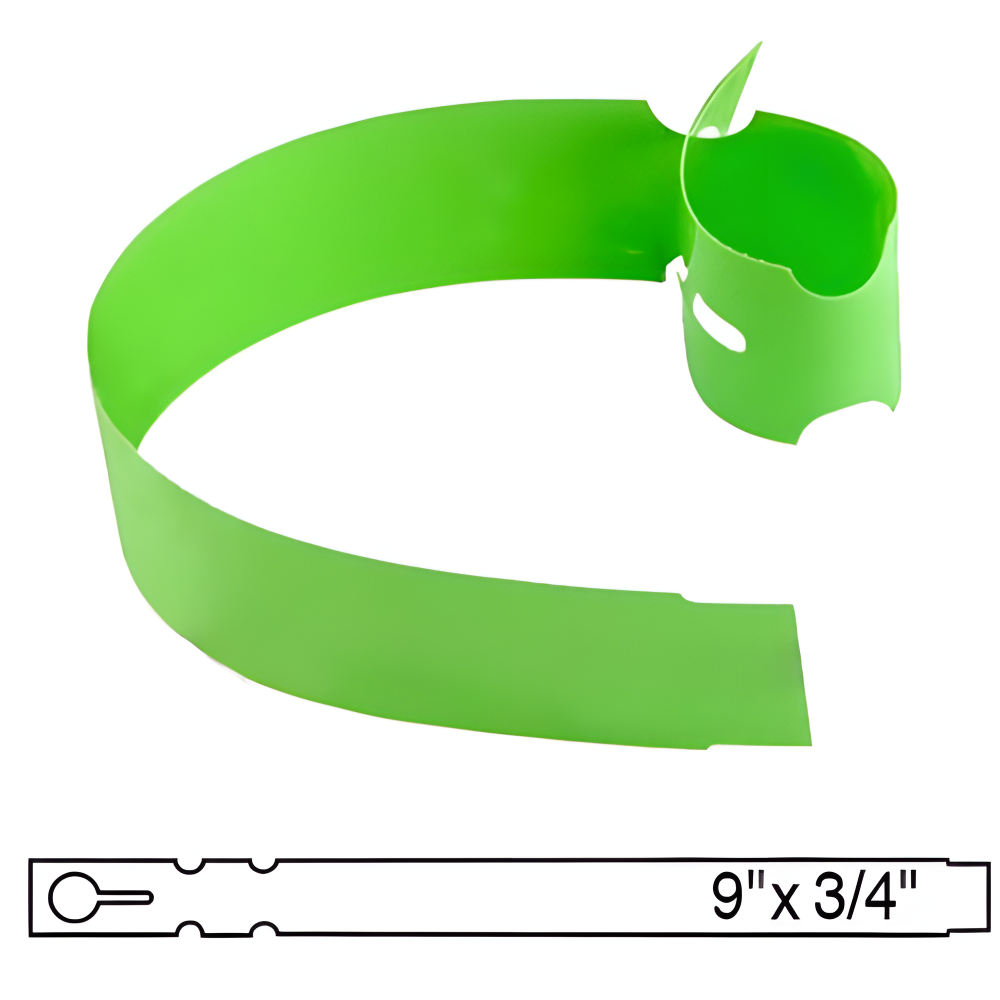 BarcodeFactory 9x0.75 Thermal Lime Tree Wrap Tags [Non-Perforated] BAR-WP9X07-LM