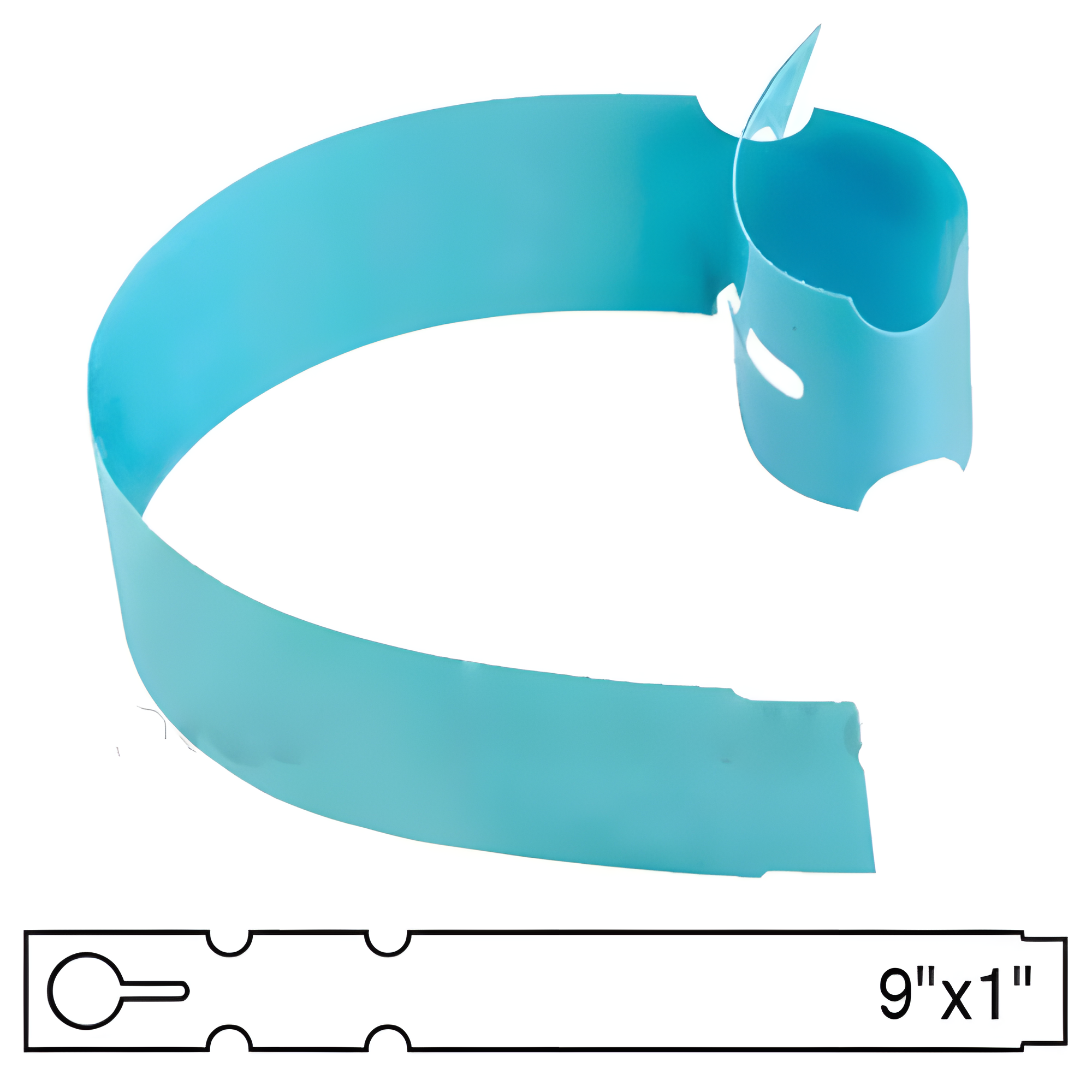 BarcodeFactory 9x1 Thermal Blue Tree Wrap Tags [Non-Perforated] BAR-WP9X1-BL