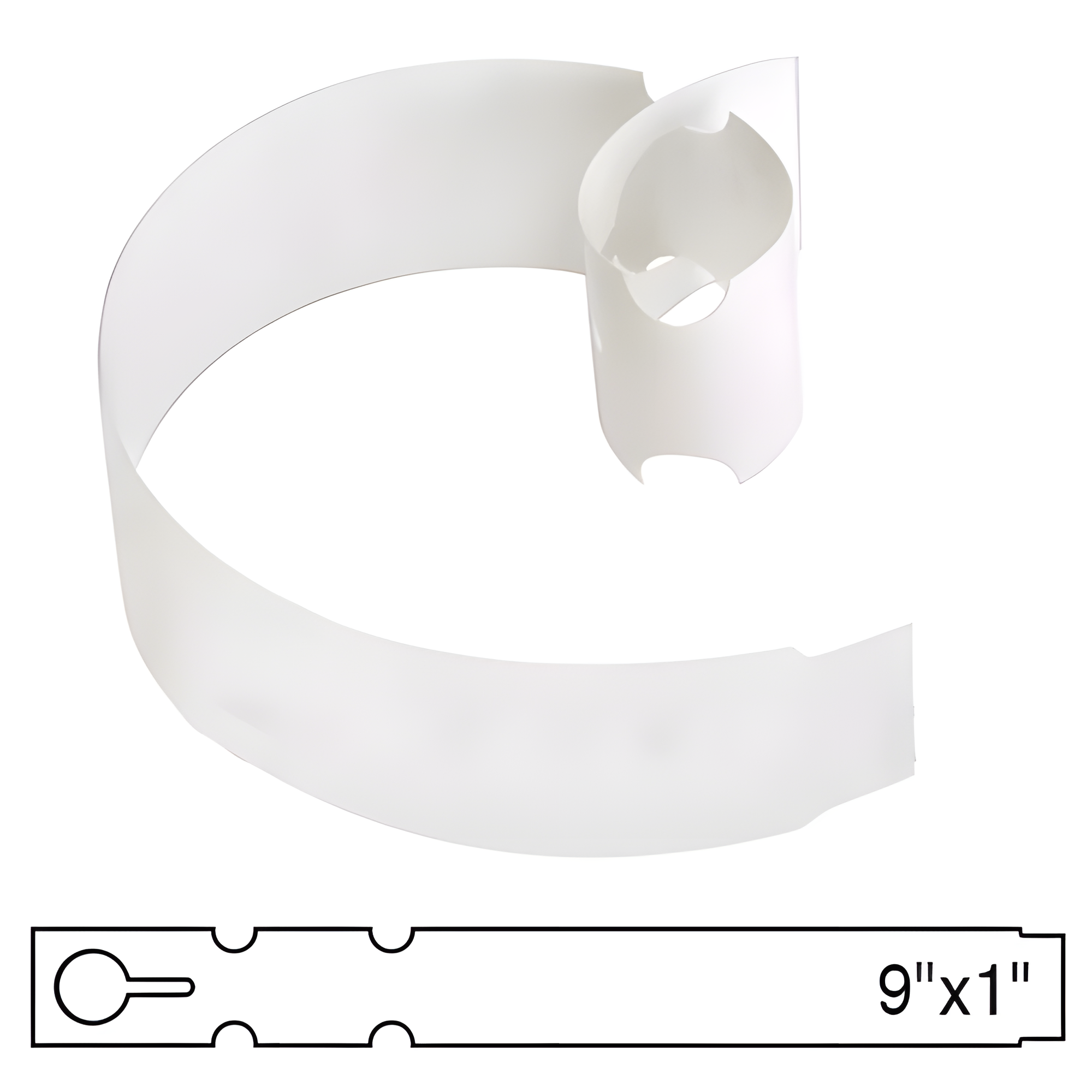 BarcodeFactory 9x1 Thermal White Tree Wrap Tags [Non-Perforated] BAR-WP9X1-WH