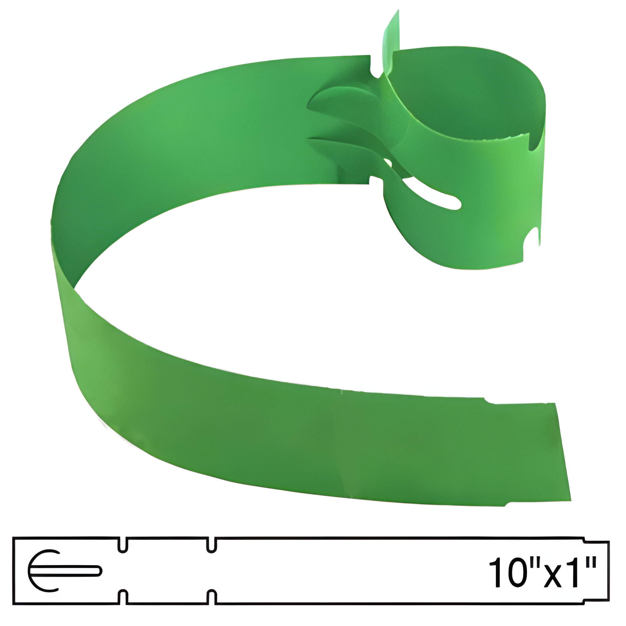 BarcodeFactory 10x1 Thermal Green Tree Wrap Tags [Non-Perforated] BAR-EPT10X1X4-GR-EA