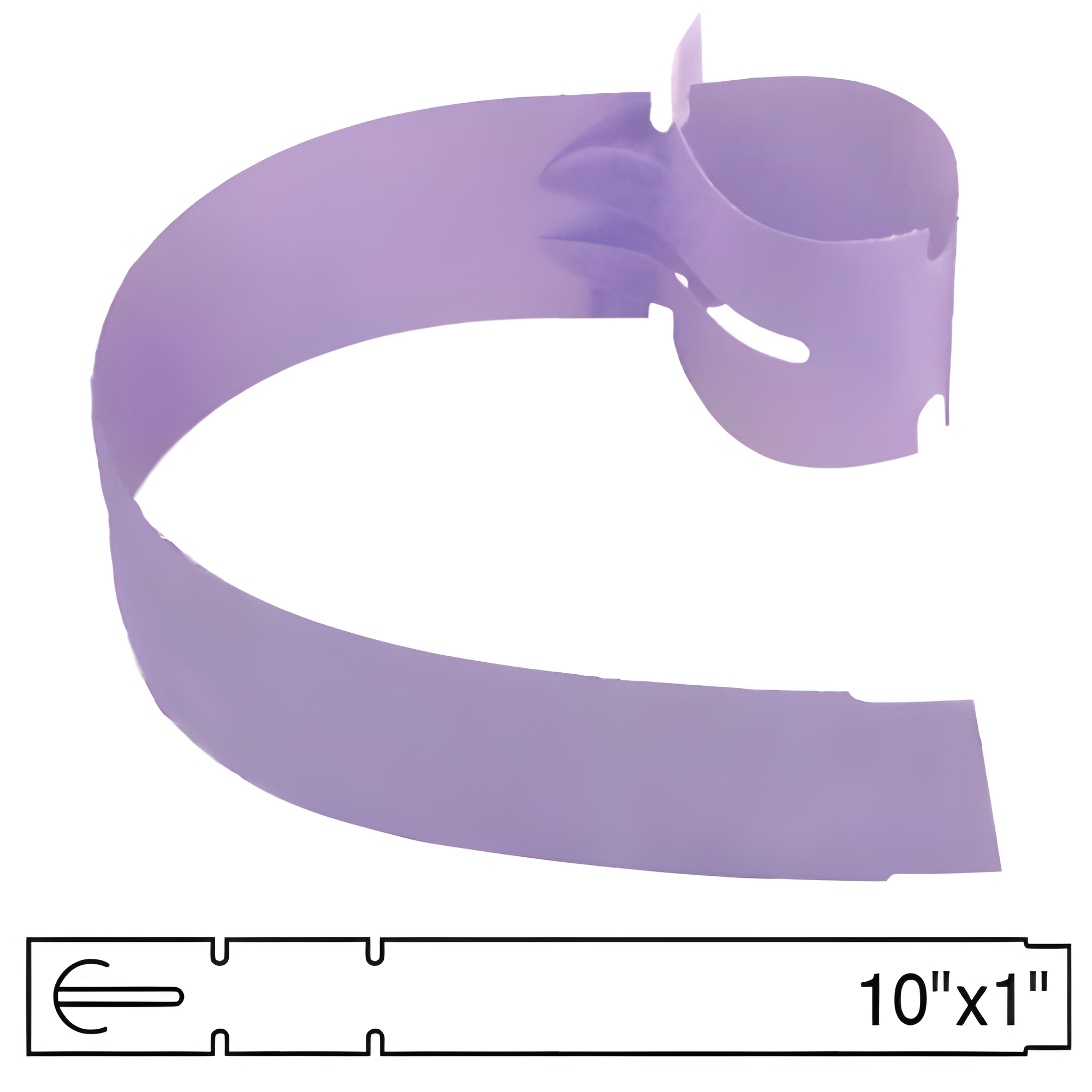 BarcodeFactory 10x1 Thermal Lavender Tree Wrap Tags [Non-Perforated] BAR-EPT10X1X4-LA-EA