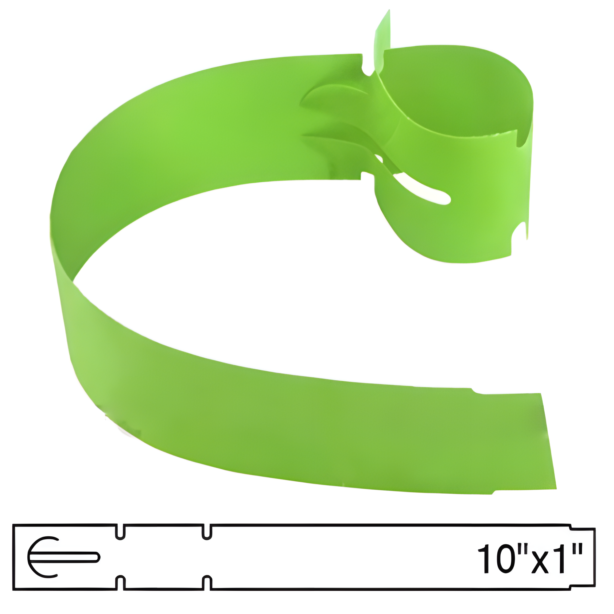 BarcodeFactory 10x1 Thermal Lime Tree Wrap Tags [Non-Perforated] BAR-EPT10X1X4-LM-EA