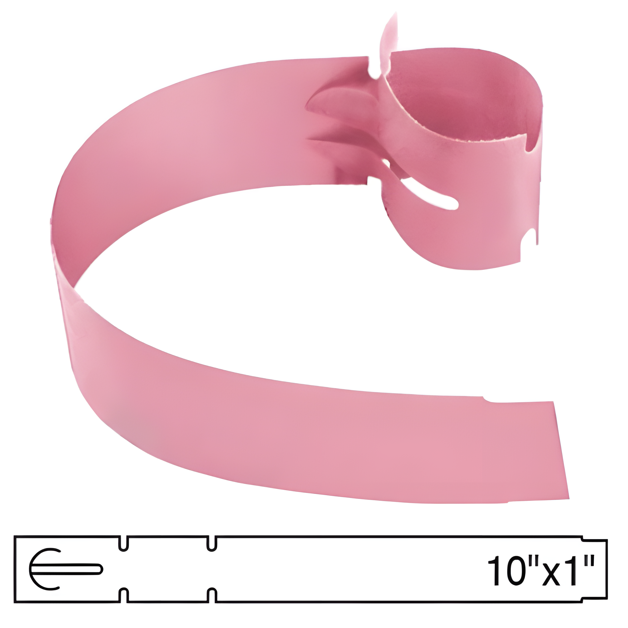 BarcodeFactory 10x1 Thermal Pink Tree Wrap Tags [Non-Perforated] BAR-EPT10X1X4-PK-EA