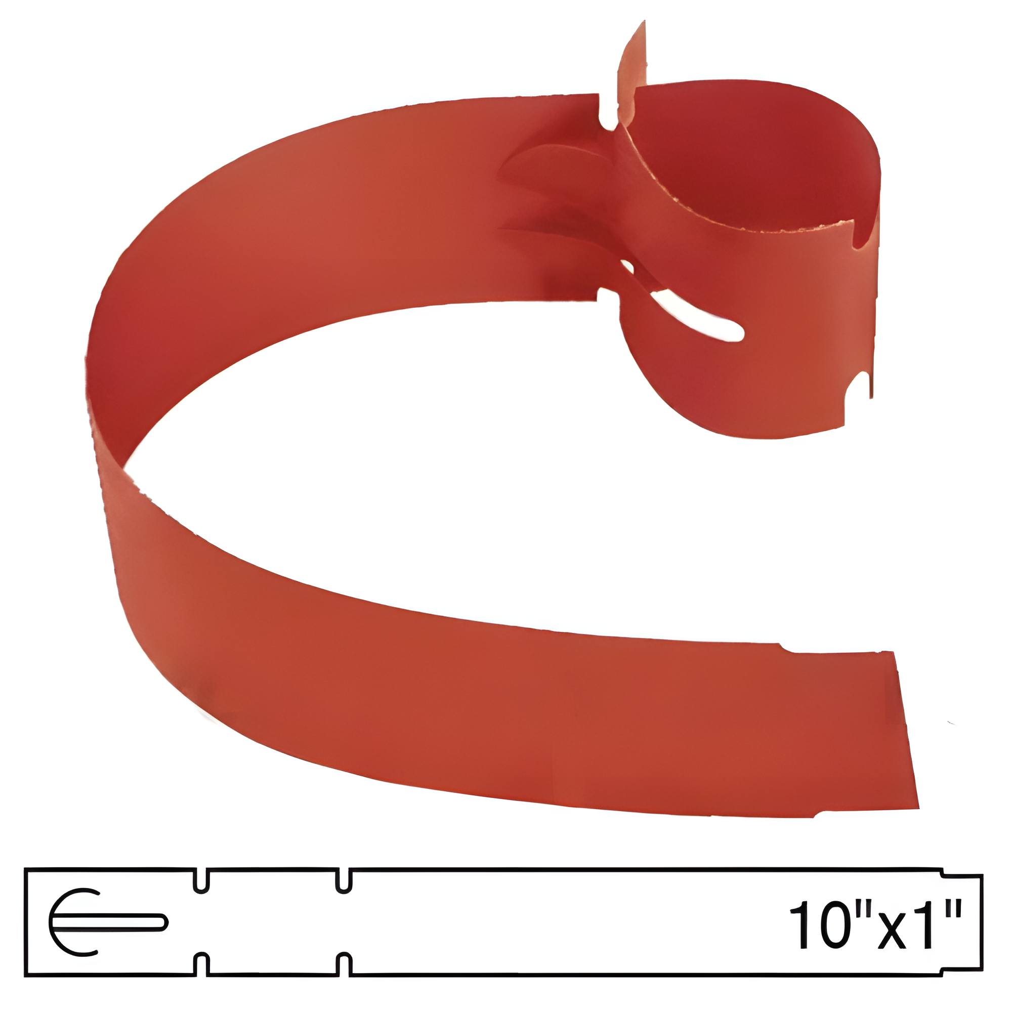 BarcodeFactory 10x1 Thermal Red Tree Wrap Tags [Non-Perforated] BAR-EPT10X1X4-RD-EA