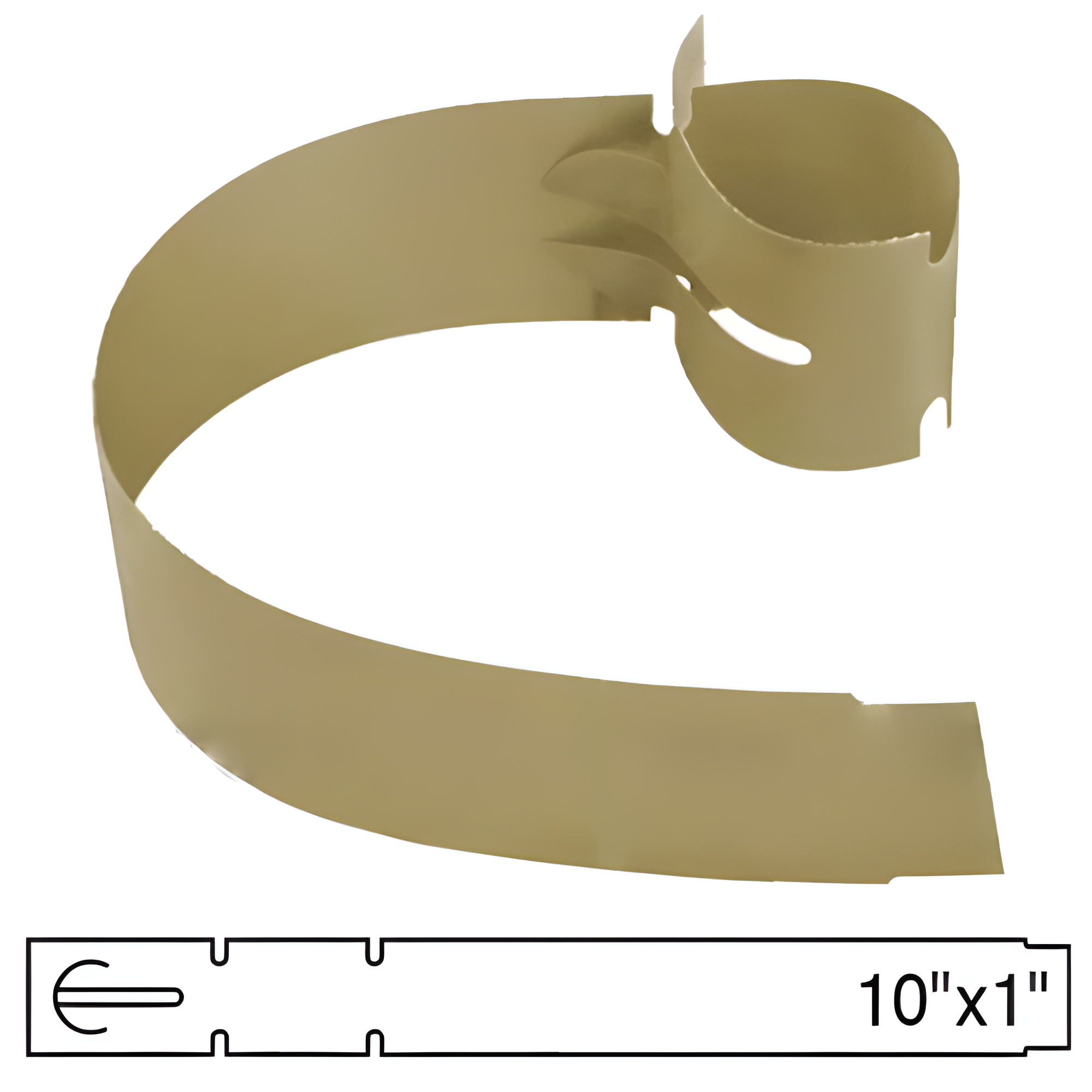 BarcodeFactory 10x1 Thermal Tan Tree Wrap Tags [Non-Perforated] BAR-EPT10X1X4-TN-EA