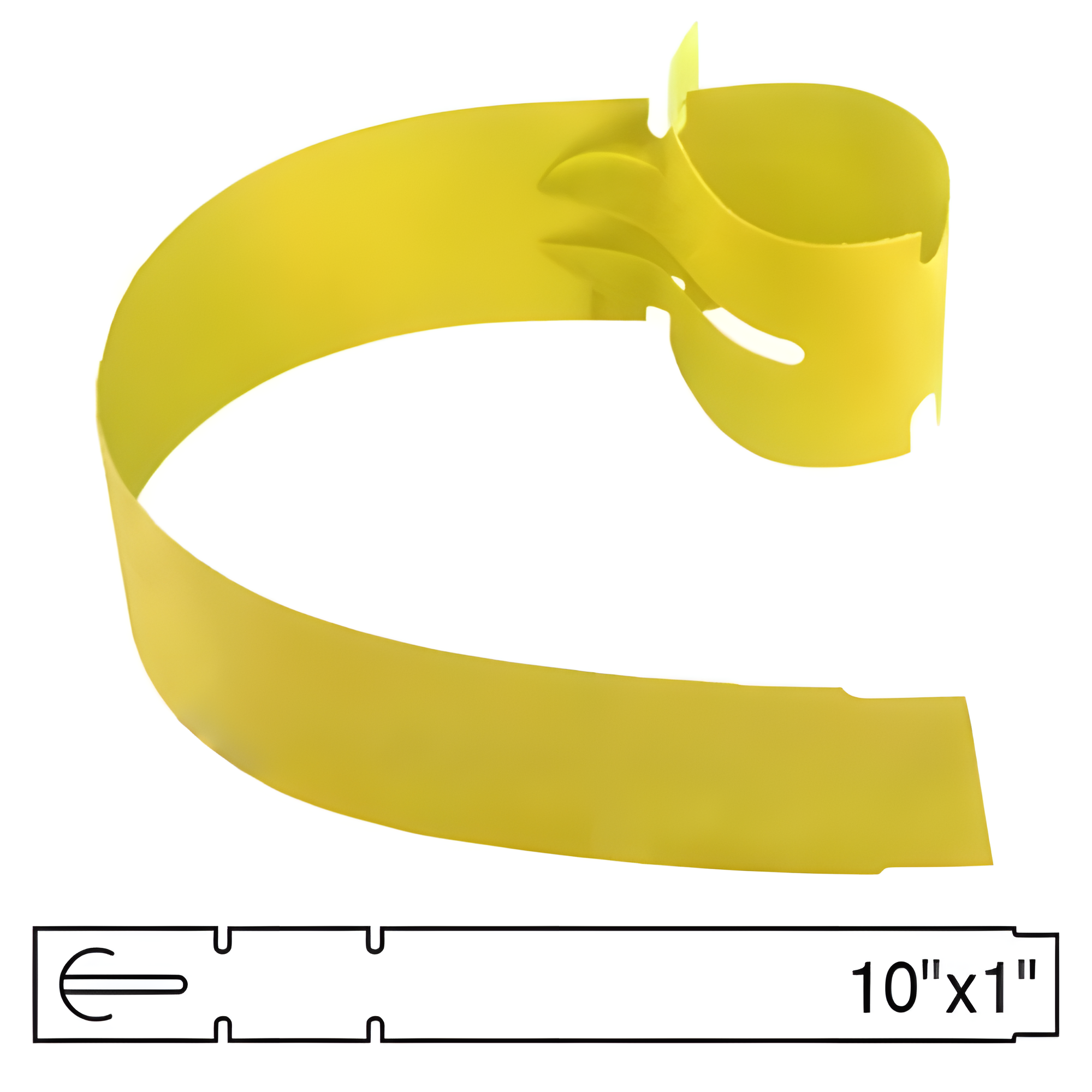 BarcodeFactory 10x1 Yellow Tree Wrap Tags [Non-Perforated] BAR-EPT10X1X4-YE-EA