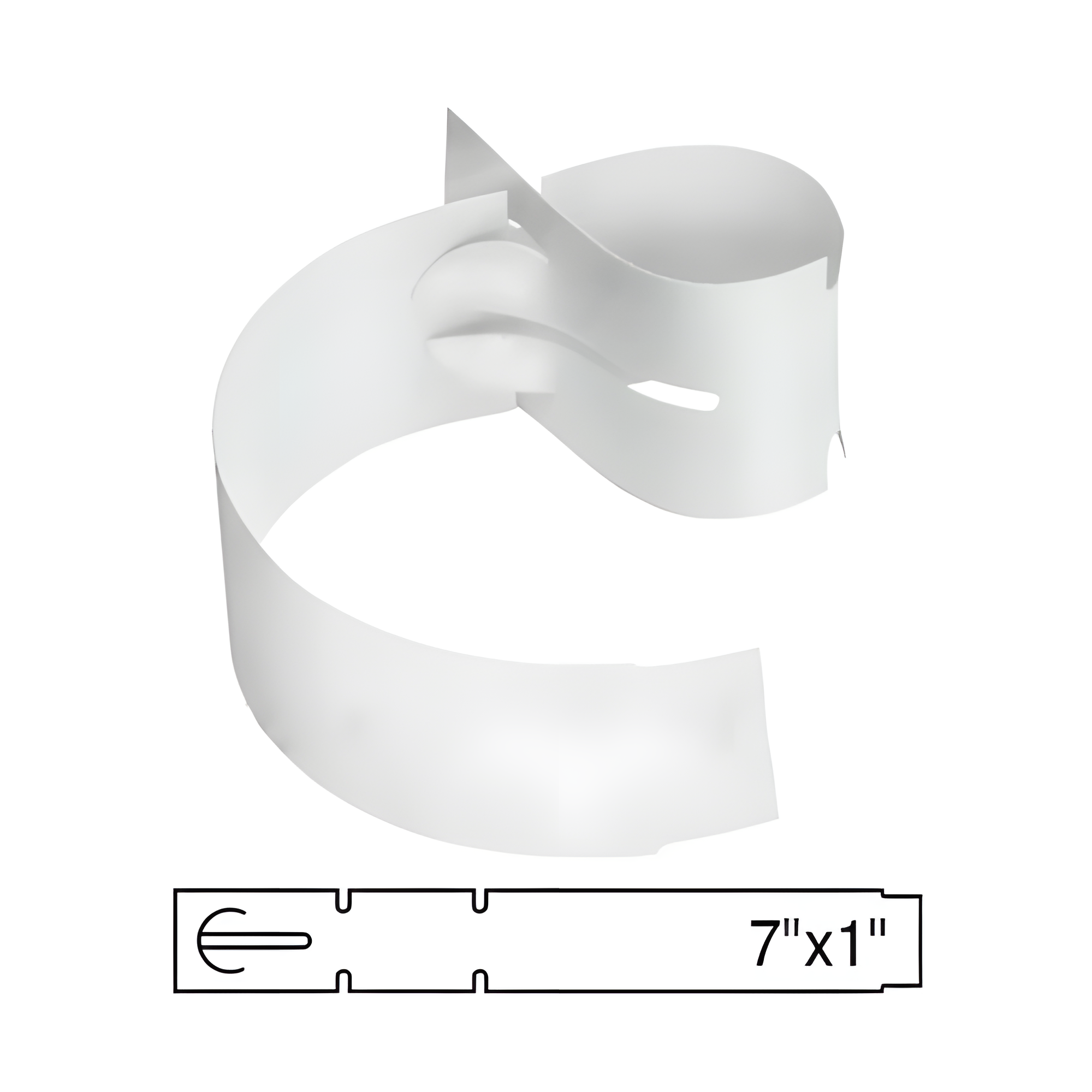 BarcodeFactory 7x1 Thermal White Tree Wrap Tags  [Non-Perforated] BAR-WPT7X1-WH