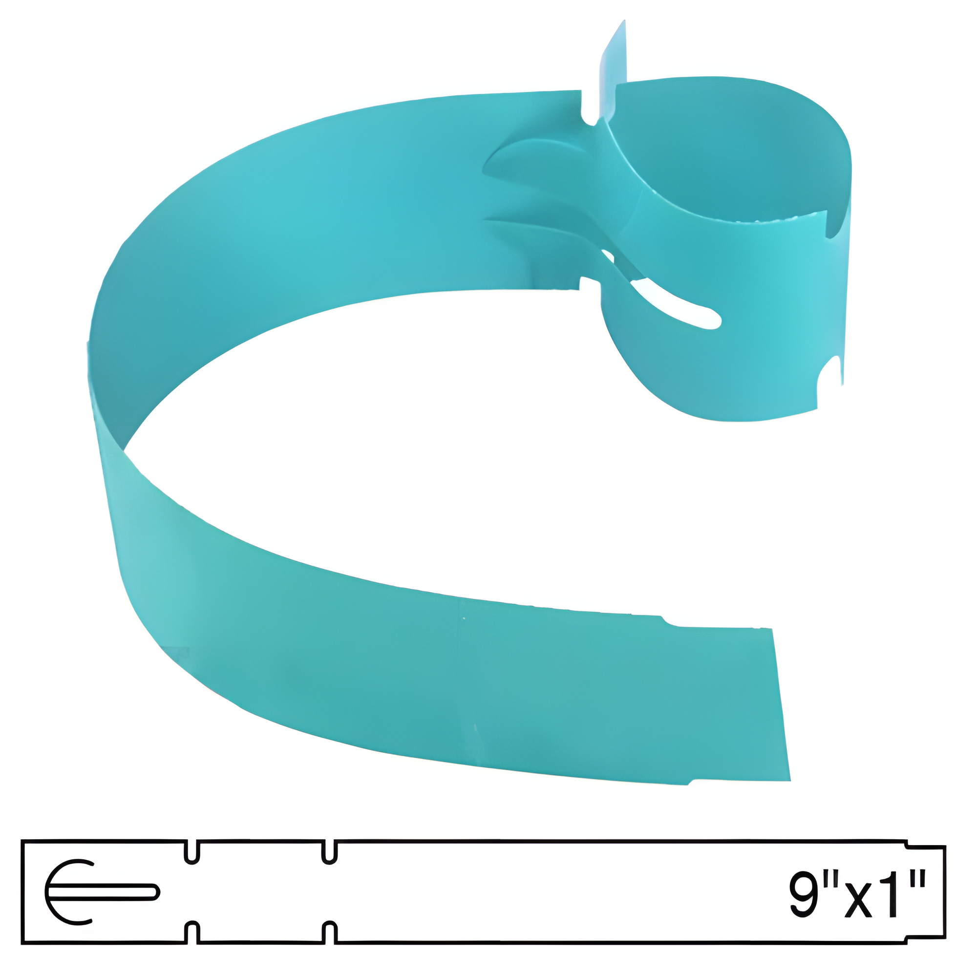 BarcodeFactory 9x1 Thermal Blue Tree Wrap Tags [Non-Perforated] BAR-WPT9X1-BL