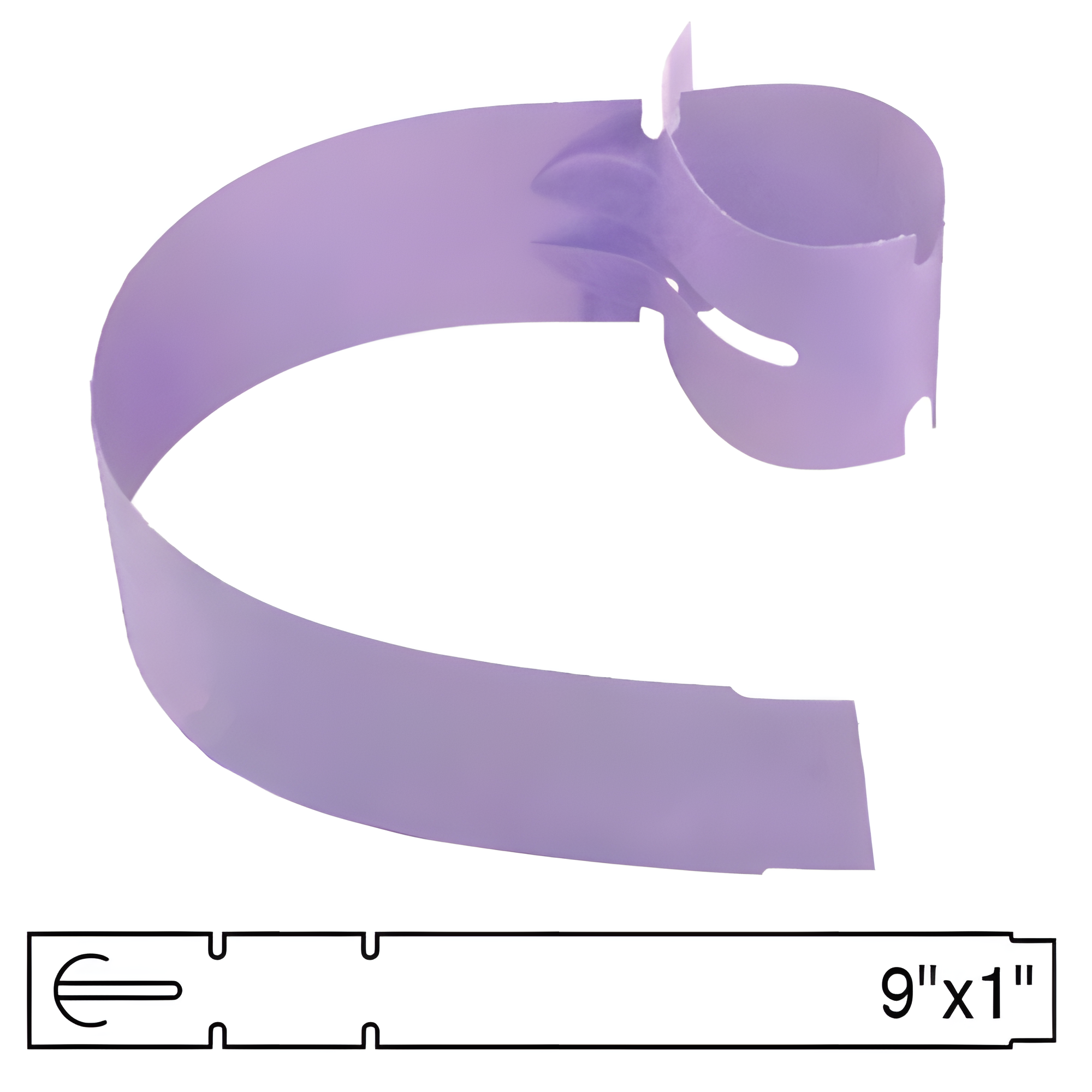 BarcodeFactory 9x1 Thermal Lavender Tree Wrap Tags [Non-Perforated] BAR-WPT9X1-LA