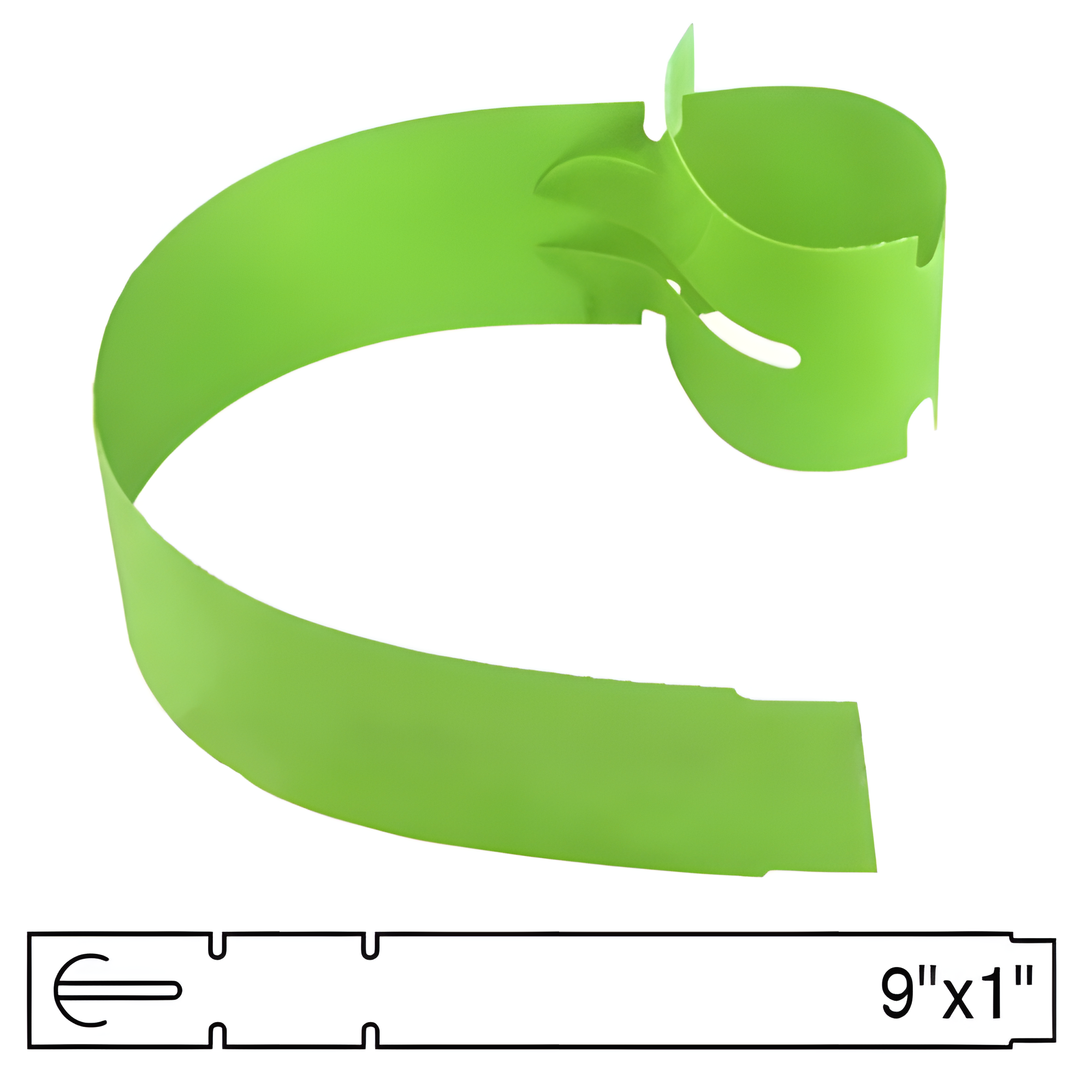 BarcodeFactory 9x1 Thermal Lime Tree Wrap Tags [Non-Perforated] BAR-WPT9X1-LM