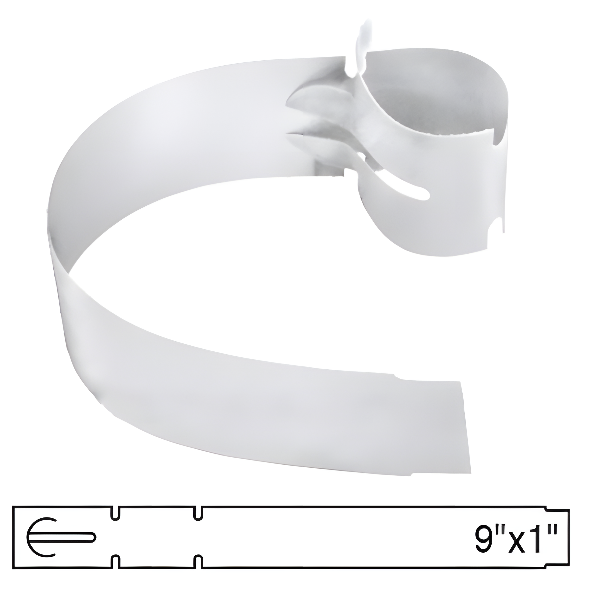 BarcodeFactory 9x1 Thermal White Tree Wrap Tags [Non-Perforated] BAR-WPT9X1-WH