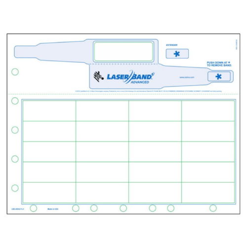 Zebra LaserBand2 Advanced Wristbands [Non-Perforated] LB2-ADULT-L3-ORA