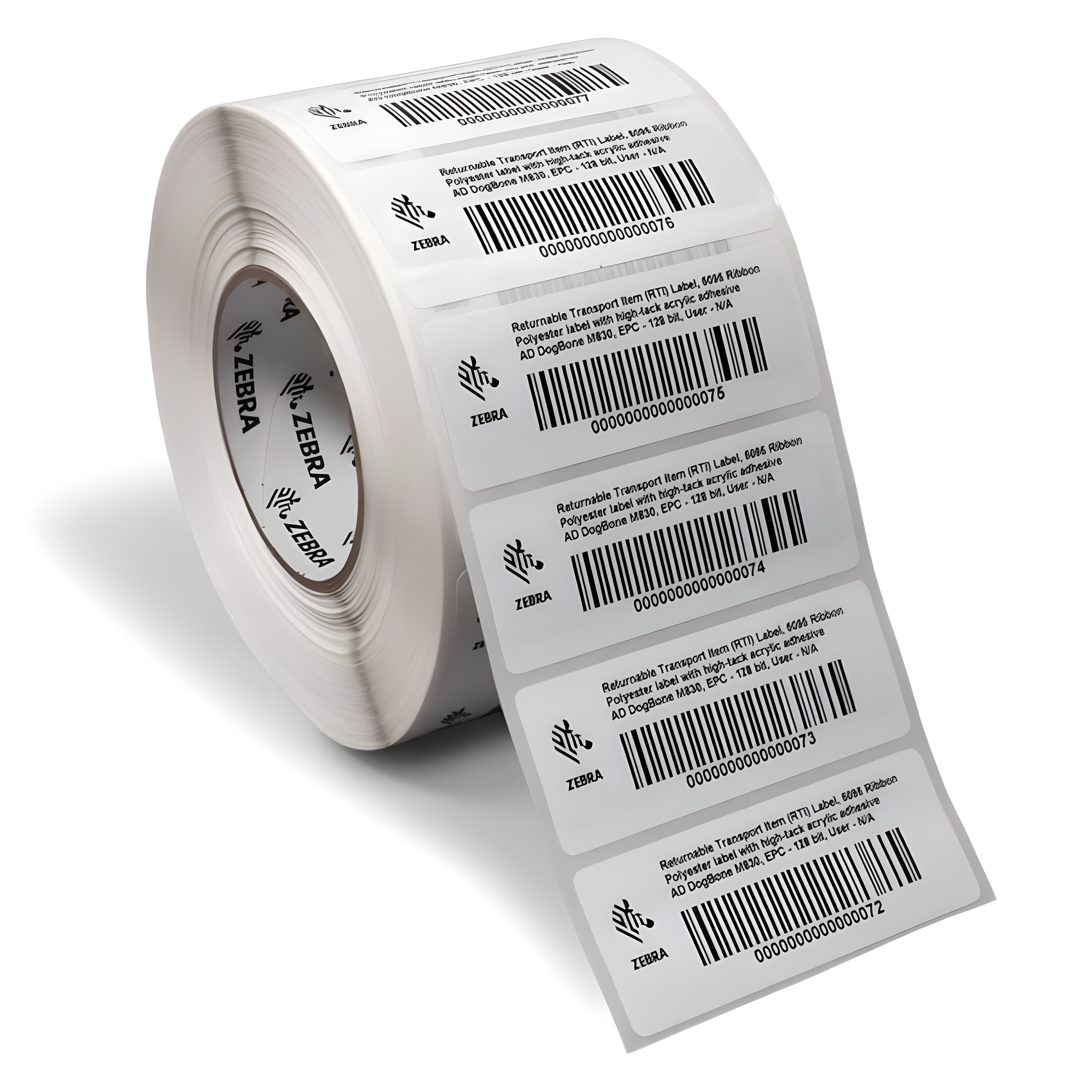 Zebra 3.875x1.3125in Thermal Transfer RFID Label [Polyester, Non-Perforated] ZIPRT10043842