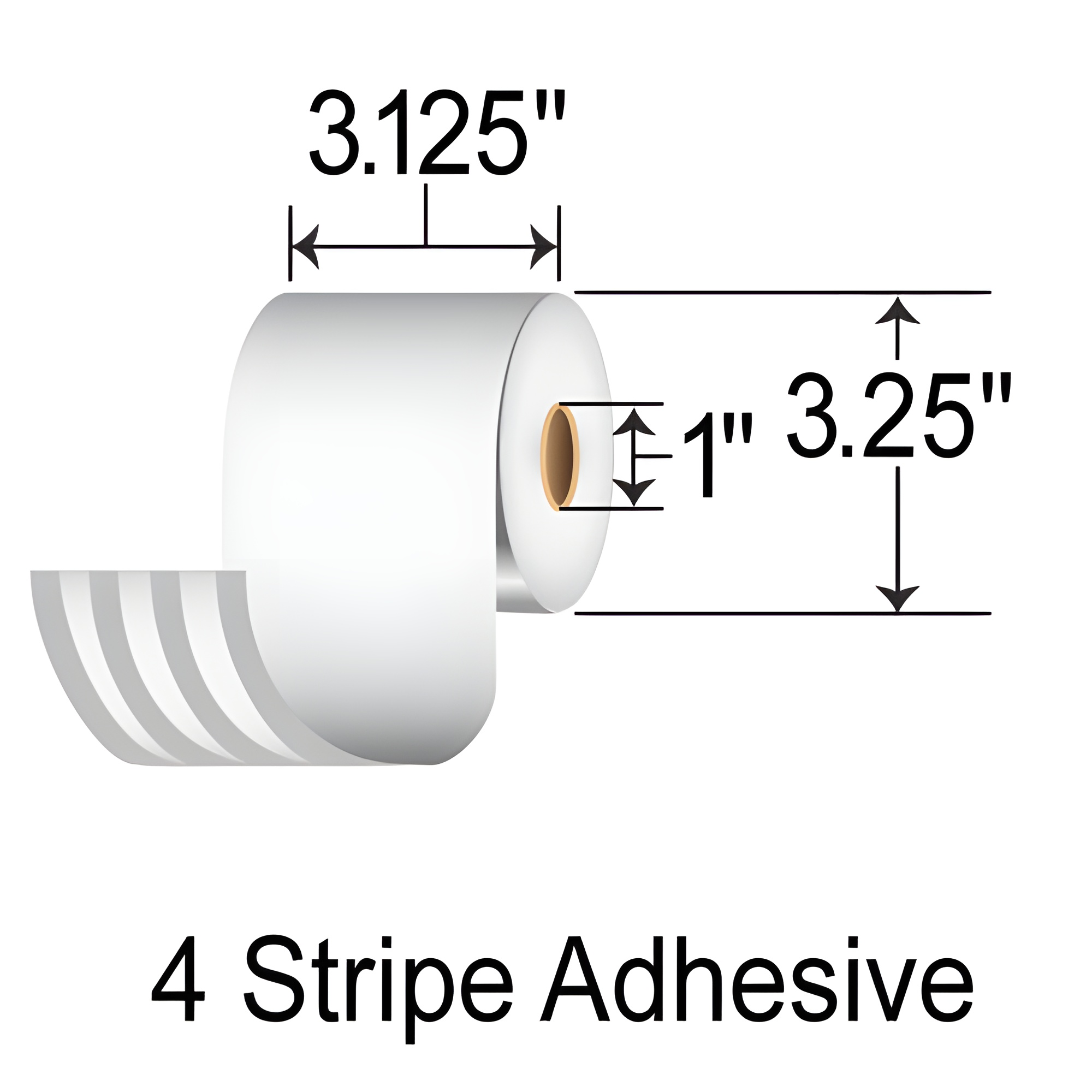 BCF 3.125" x 240' Liner-free DT Receipt Paper MS3182402GO4S