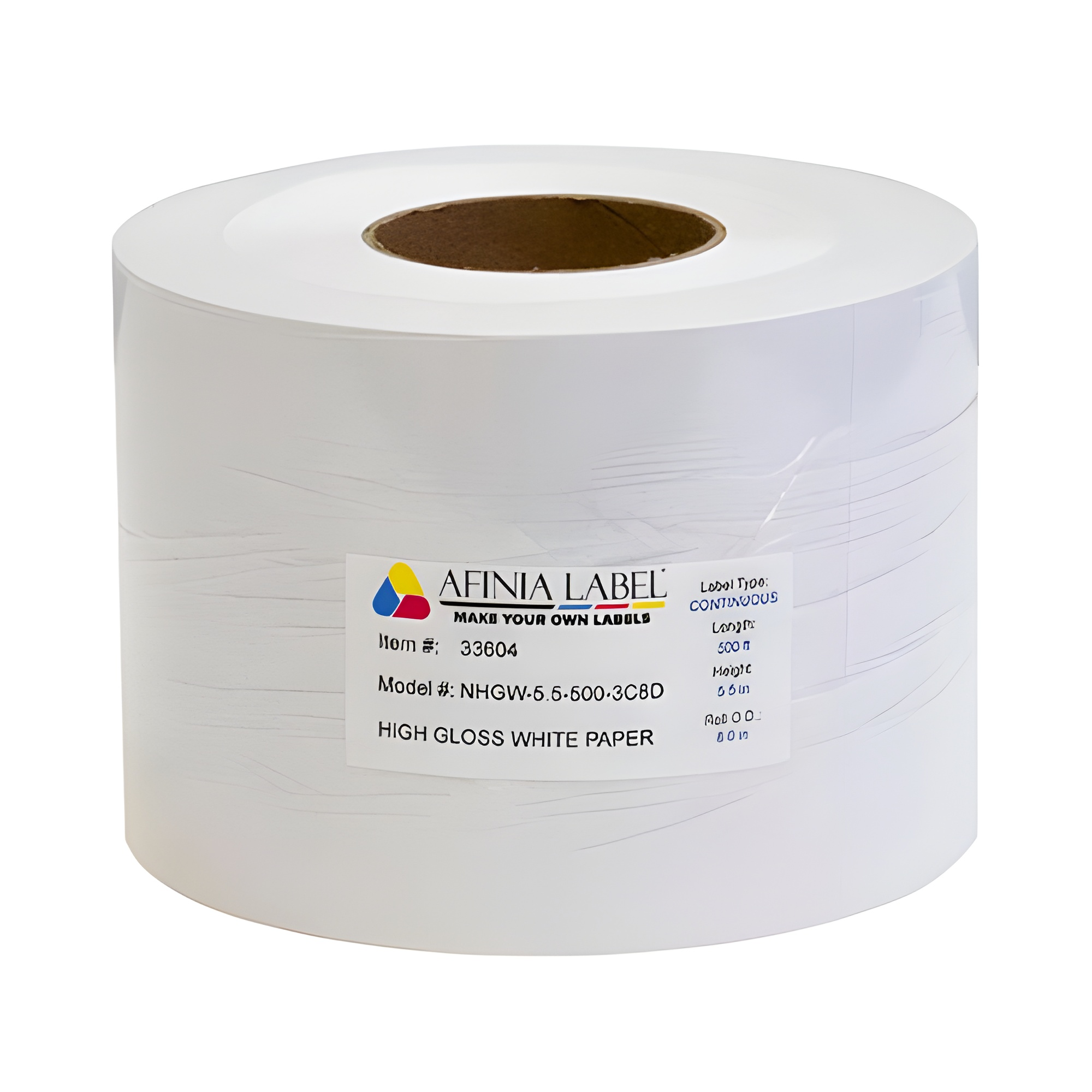 Afinia Label 5.5x500' High Gloss Paper Label [Non-Perforated] 33604