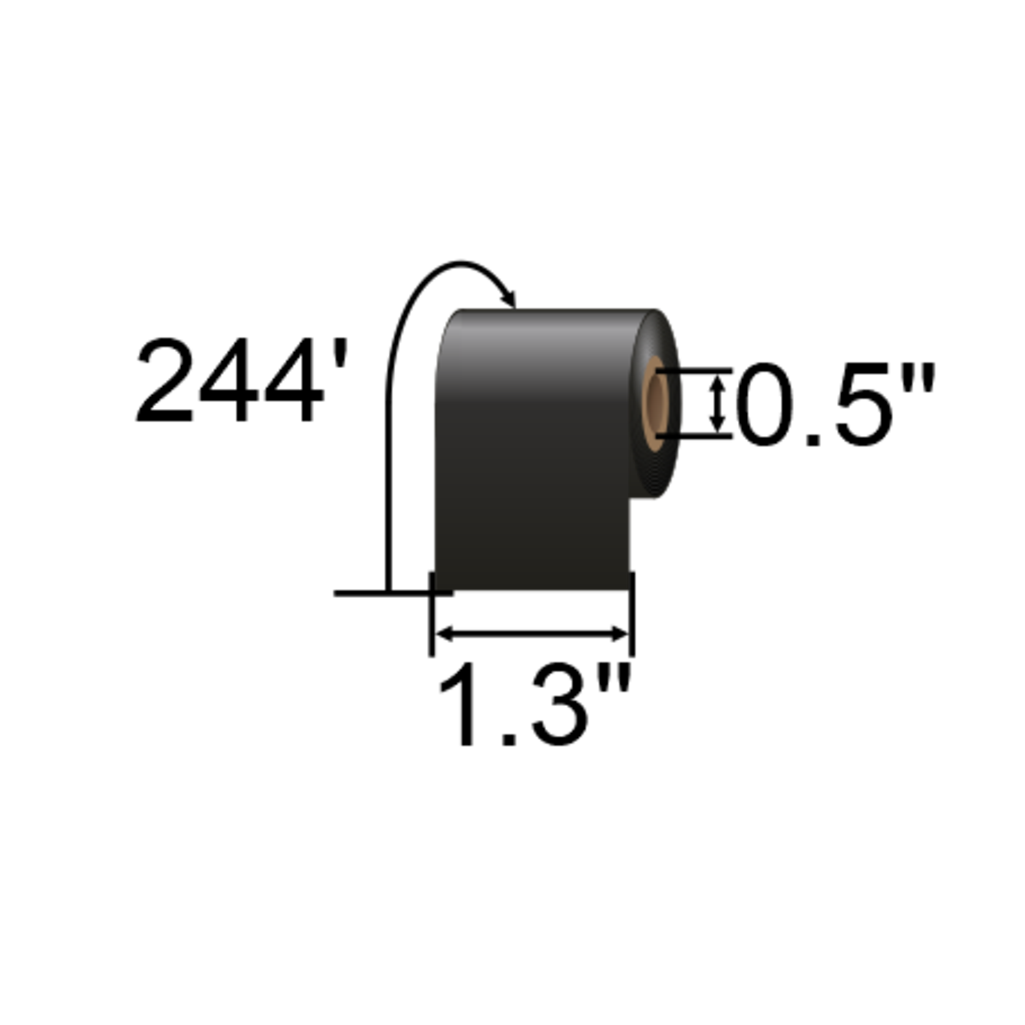Zebra 1.3 x 244' Wax-Resin Thermal Transfer Ribbon 800132-101