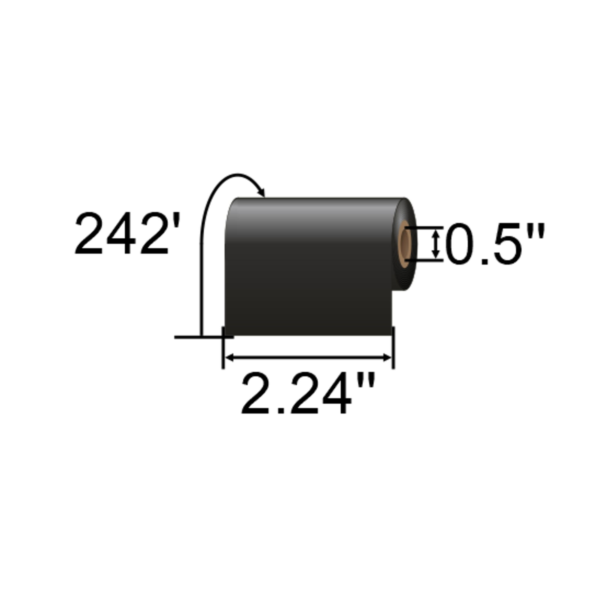 Zebra 2.24 x 242' Thermal Transfer Resin Ribbon 05095ZD25707