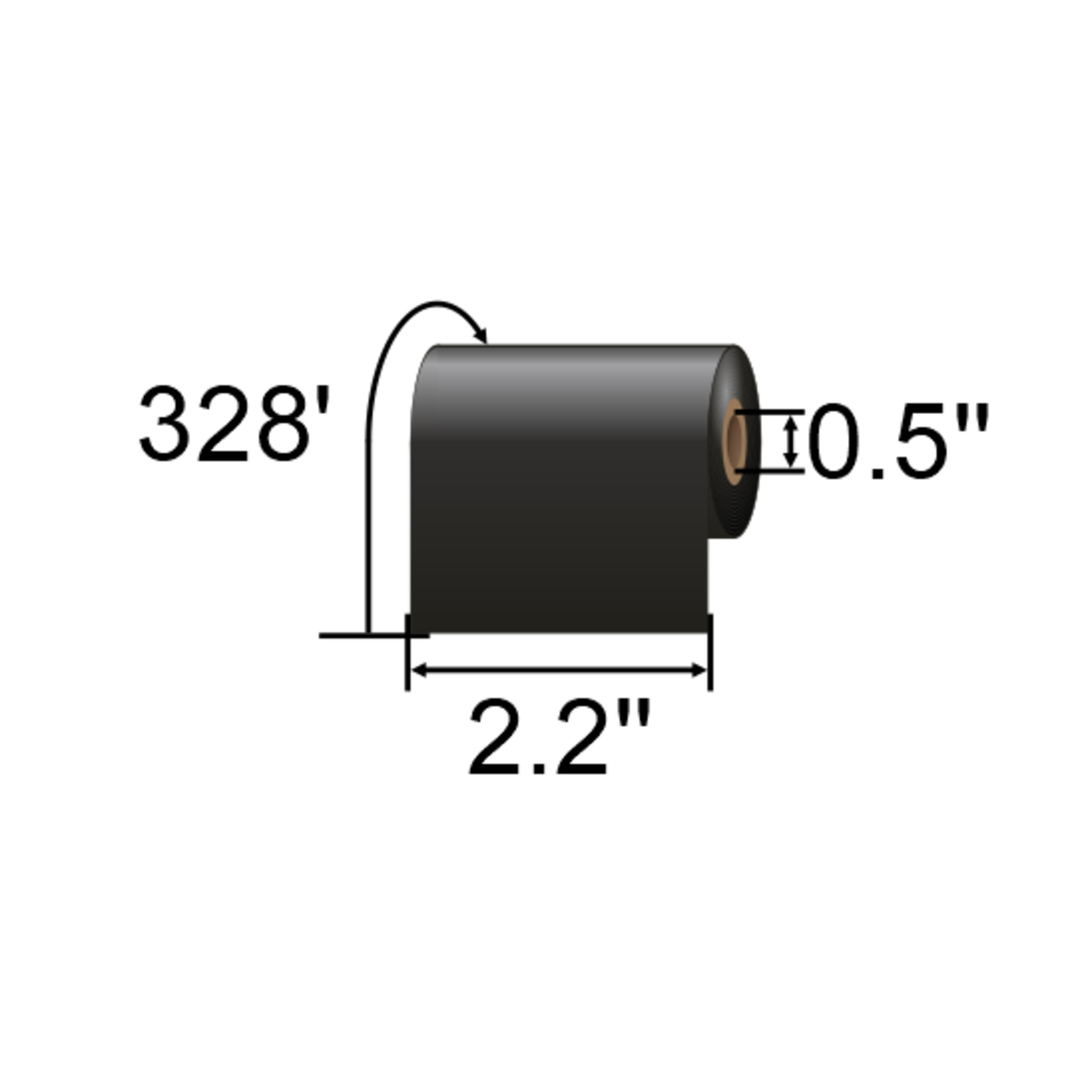 SATO 2.2 x 328ft Black Wax/Resin Ribbon [Wound Out] SWR05-H-56100