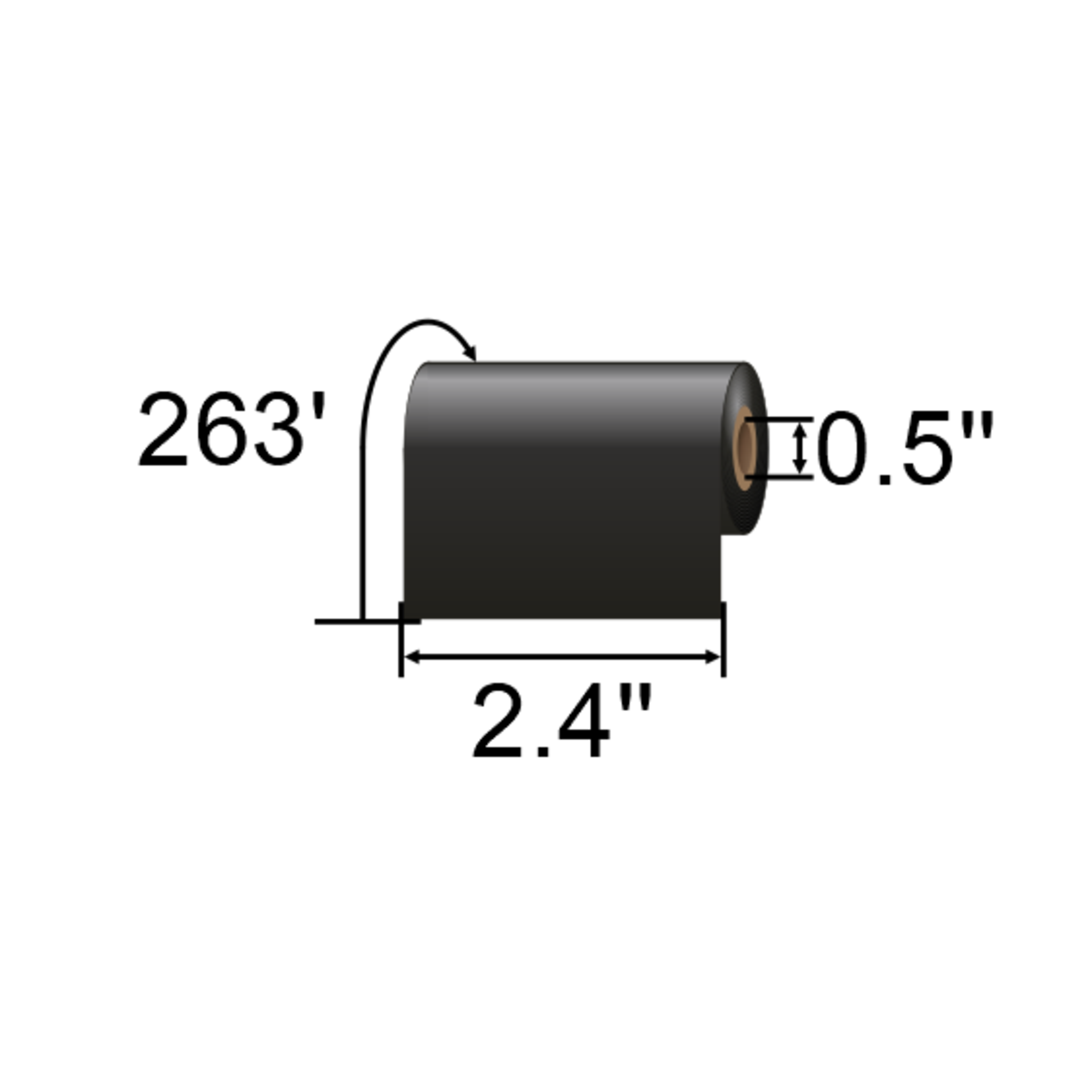 Cognitive 2.4 x 263ft Black Wax/Resin Ribbon 04-00-0031-02